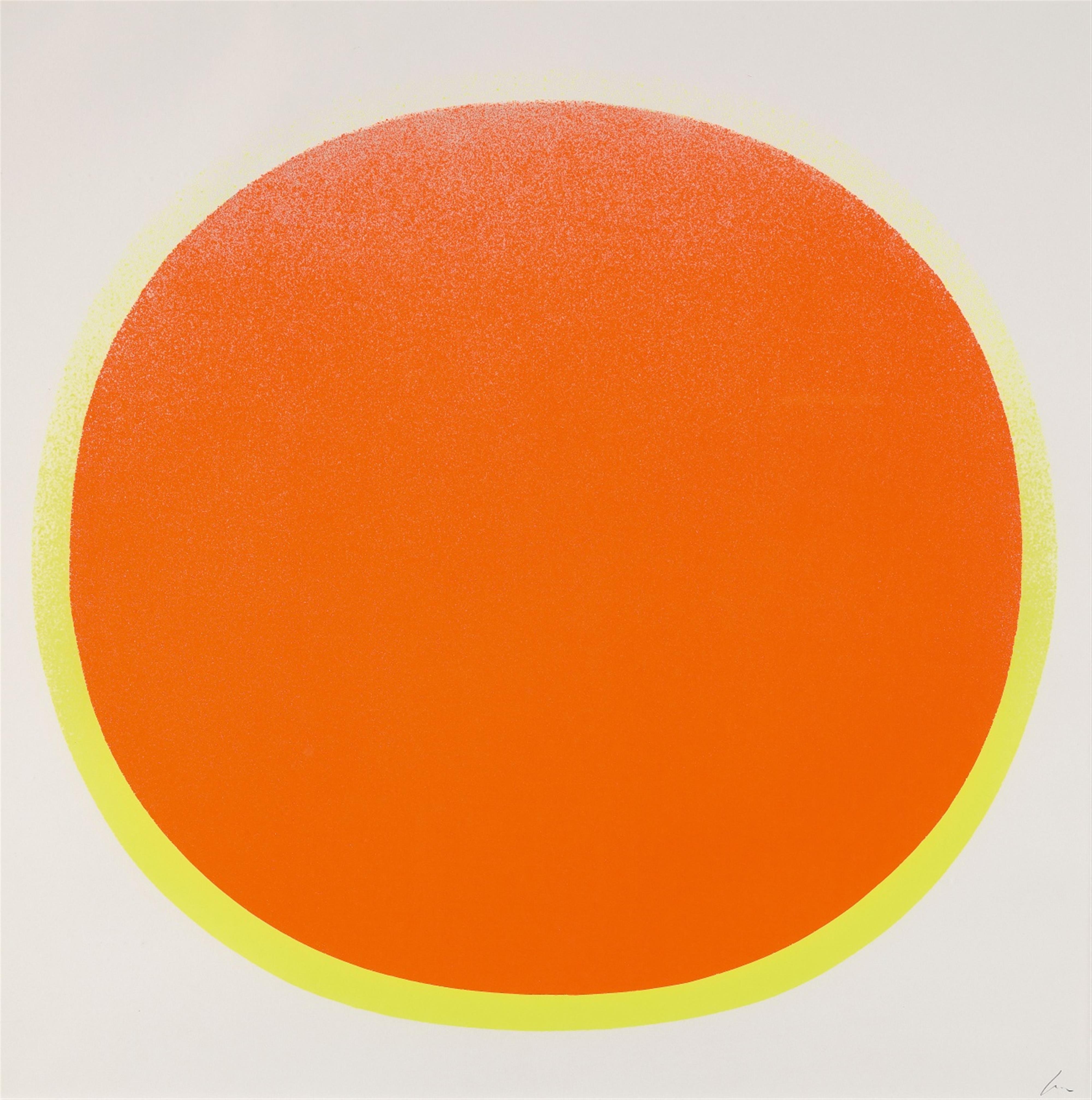 Rupprecht Geiger - Oranger Kreis mit gelbem Kranz auf weiß - image-1