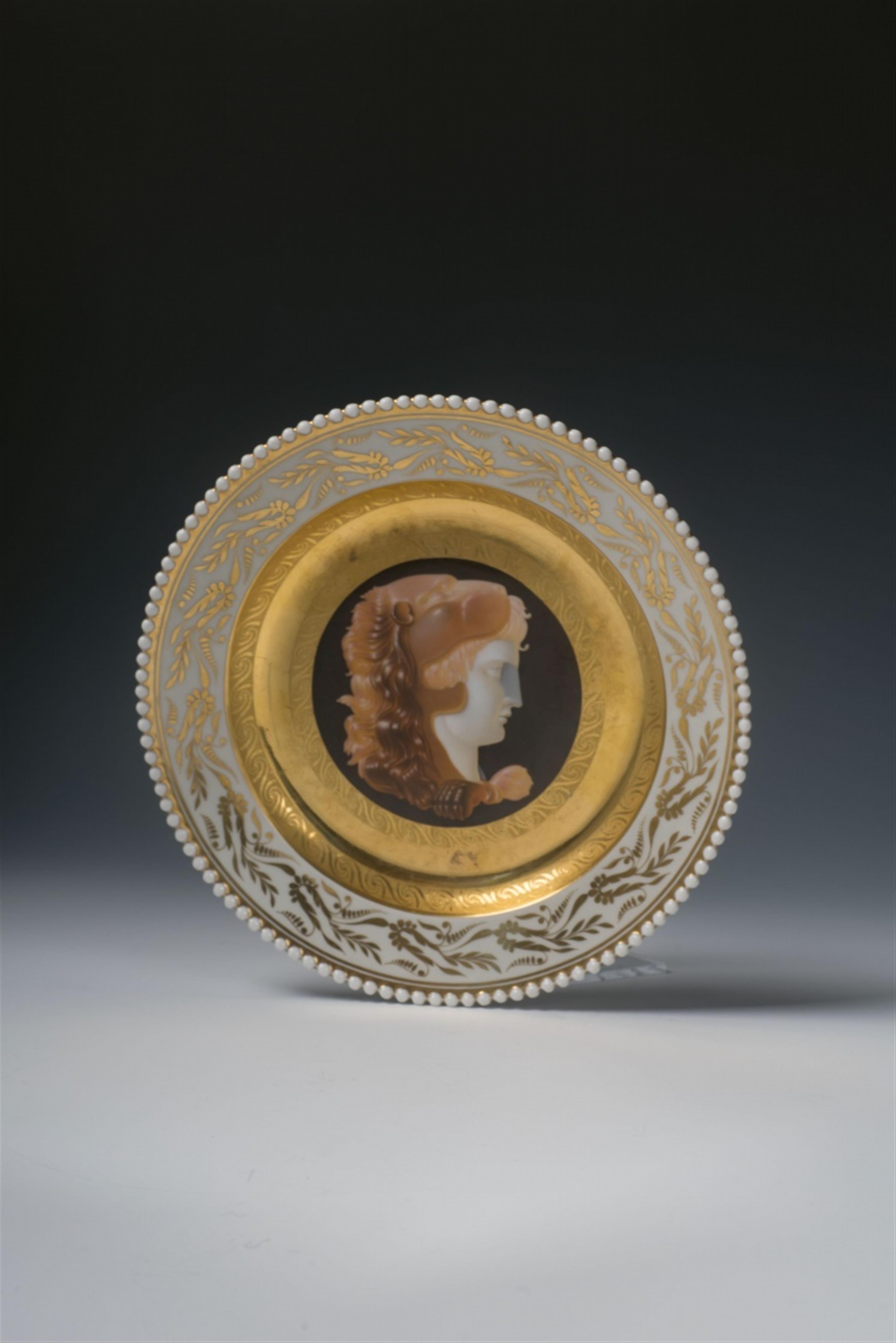 A Berlin KPM porcelain plate with cameo painting from the wedding service for Princess Louise of Prussia - image-2