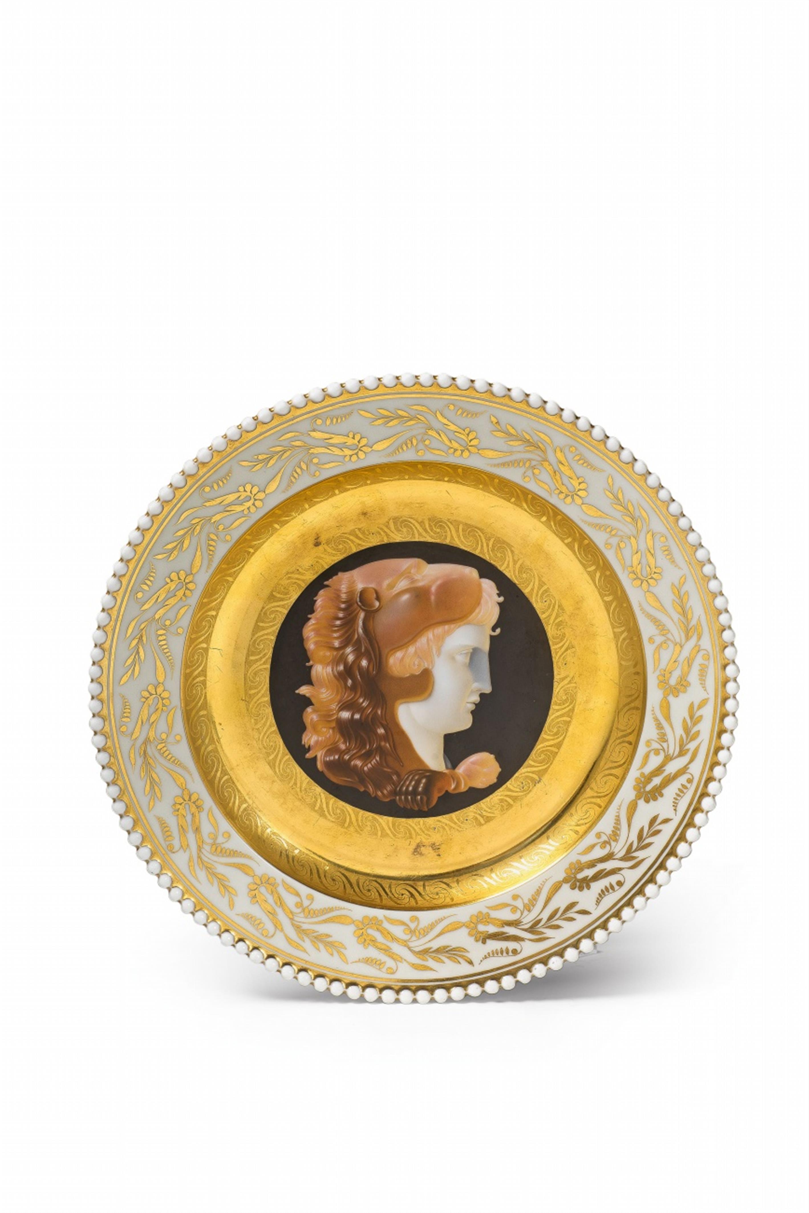 A Berlin KPM porcelain plate with cameo painting from the wedding service for Princess Louise of Prussia - image-1