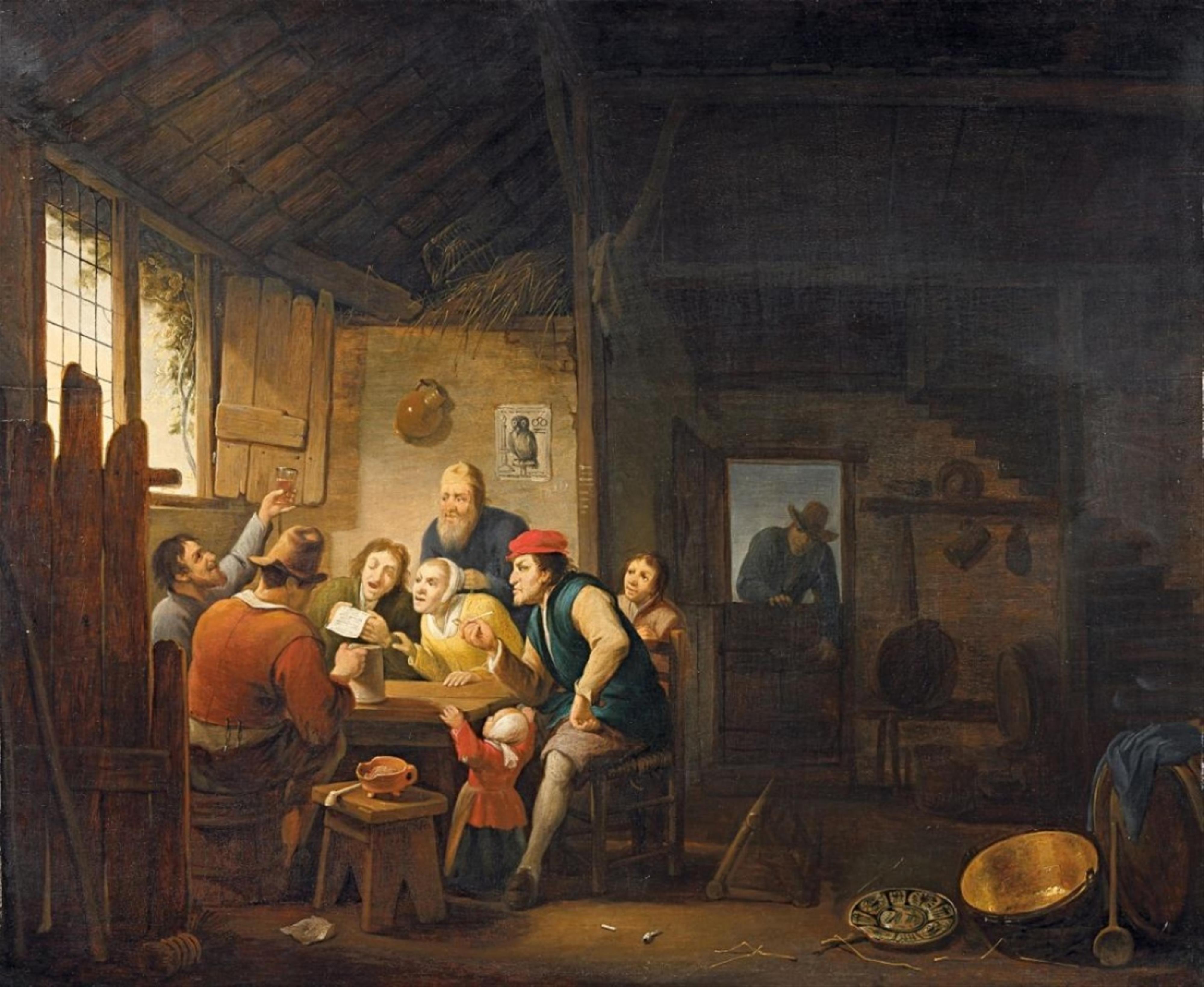 Pieter de Nijs - Interieur mit singenden Bauern - image-1