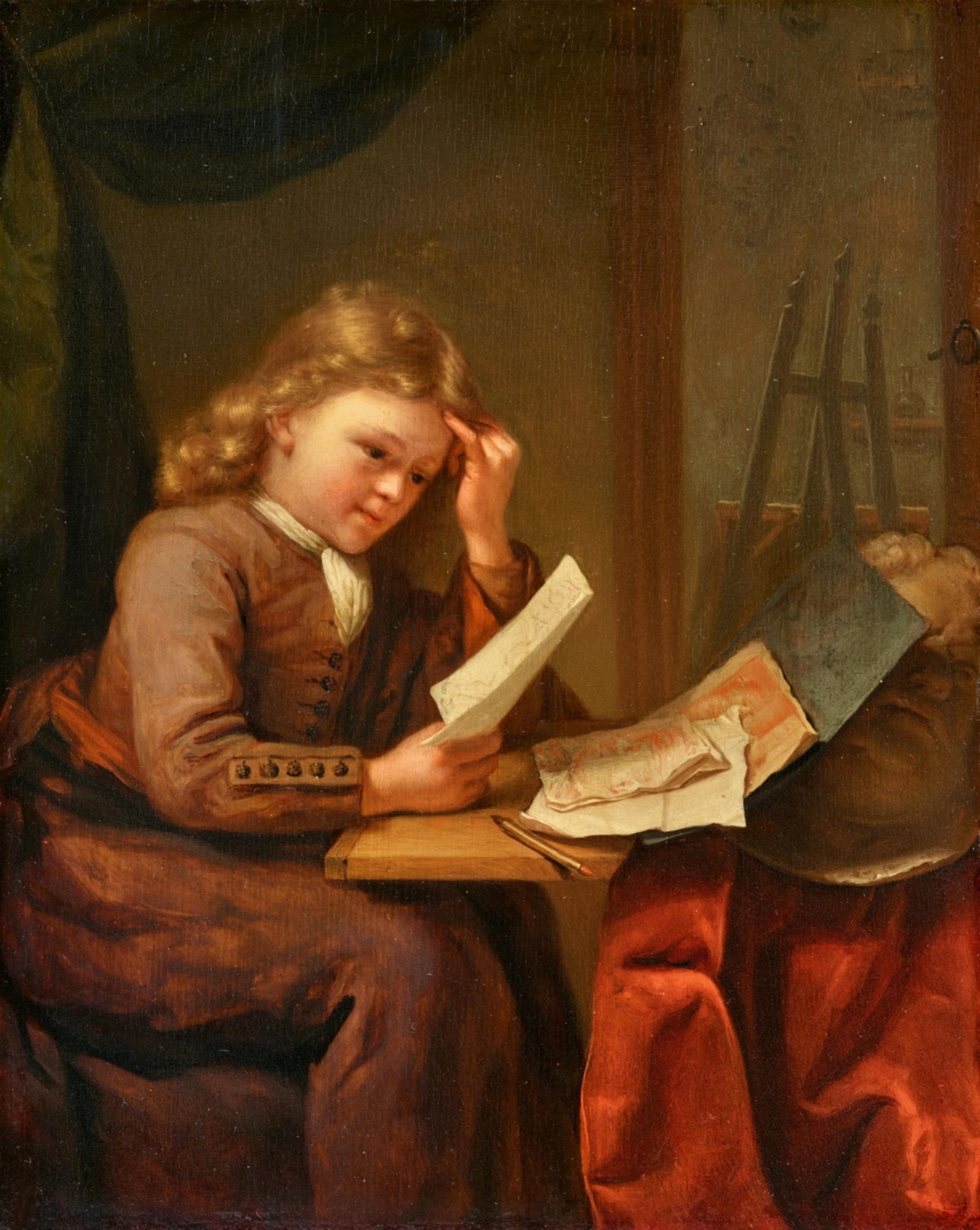 Godefridus Schalcken - Der junge Zeichner an einem Tisch