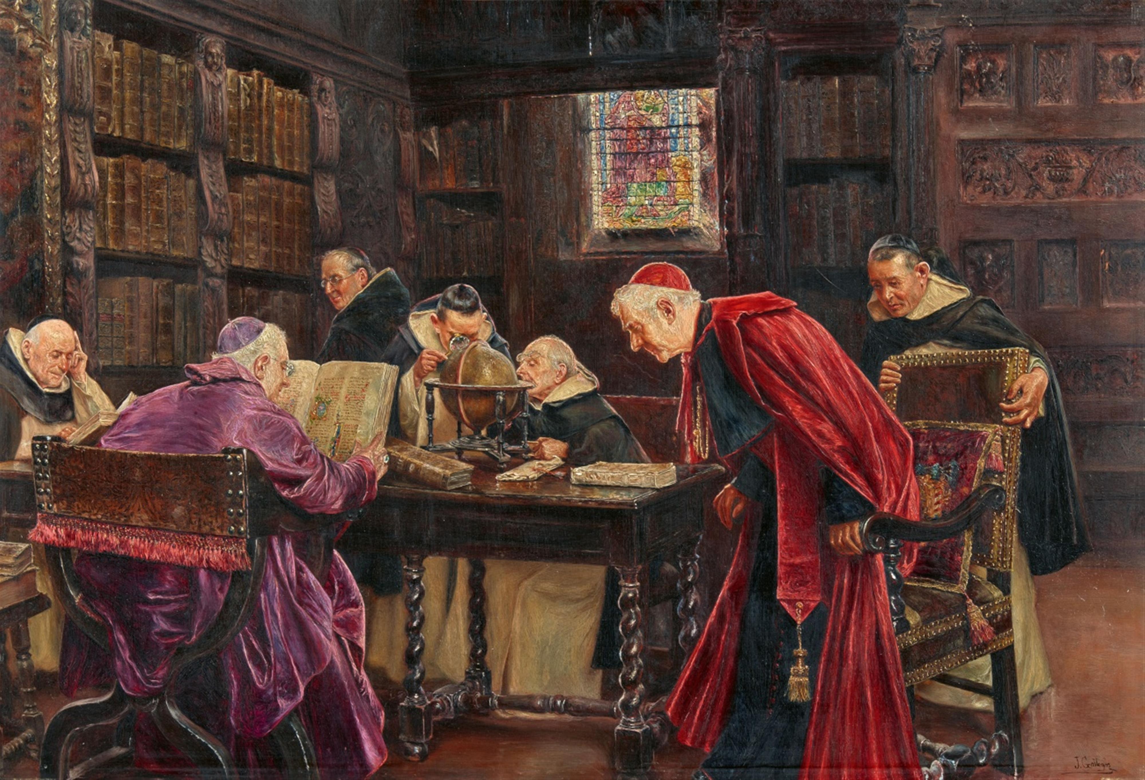 José Gallegos Y Arnosa - Clerics in a Library - image-1