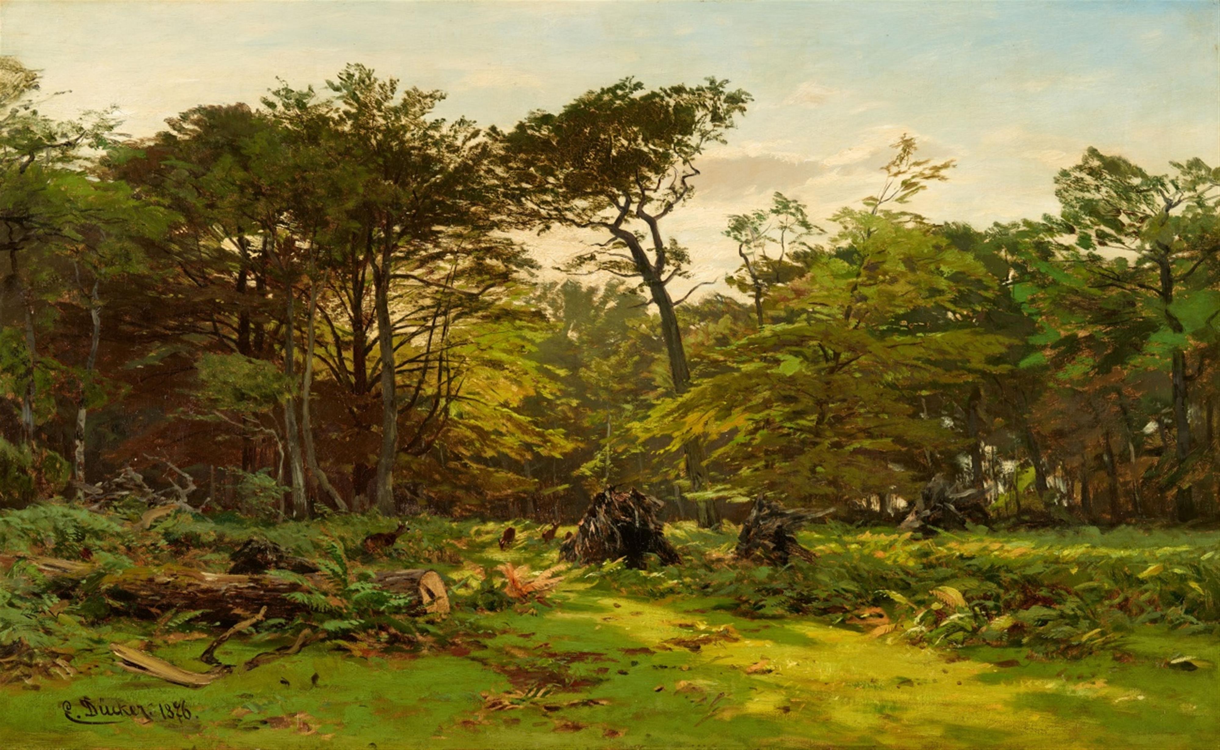 Eugène Gustav Dücker - Forest Landscape - image-1
