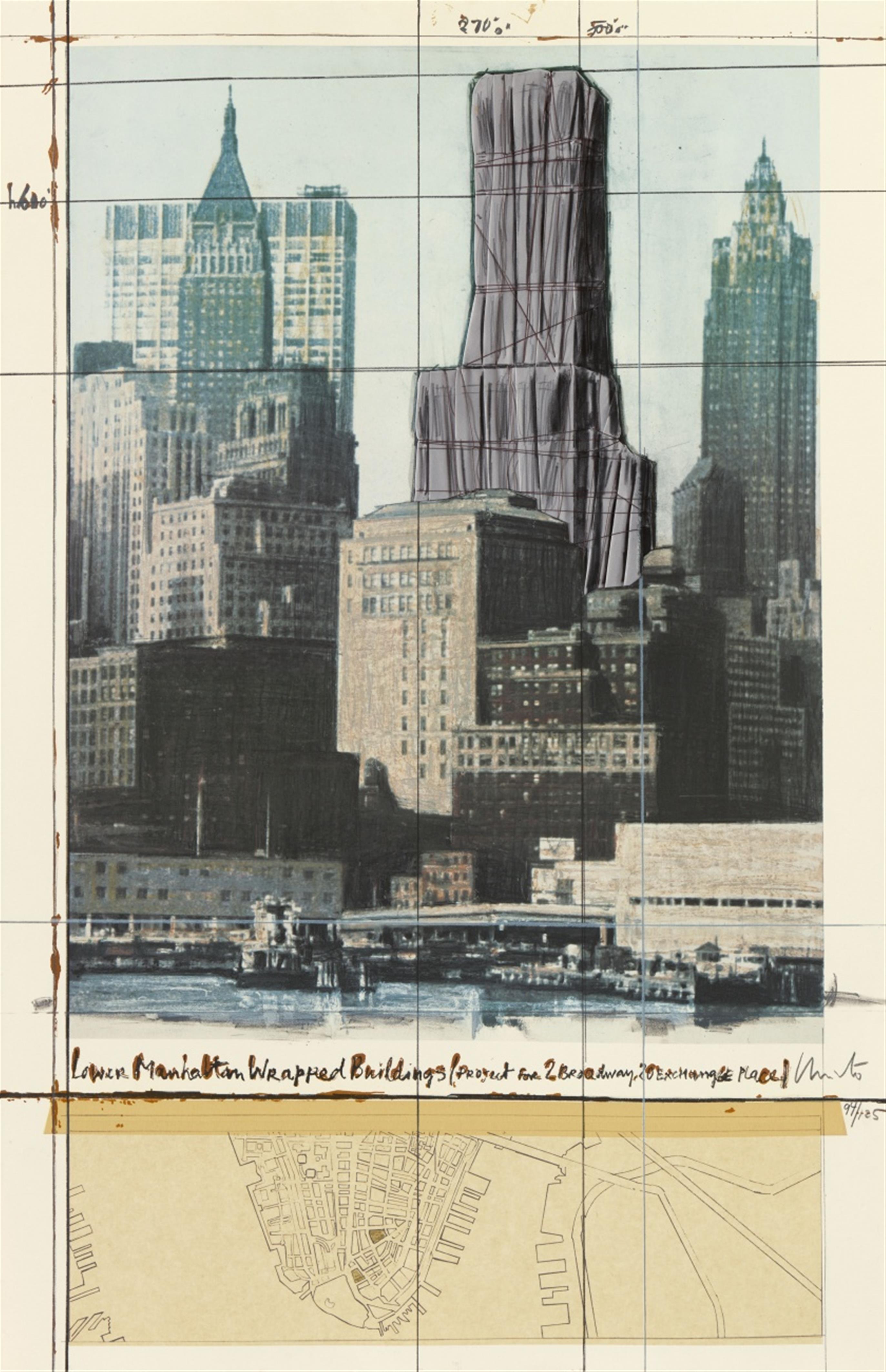 Christo - Lower Manhattan Wrapped Buildings, Project for 2 Broadway, 20 Exchange Place - image-1