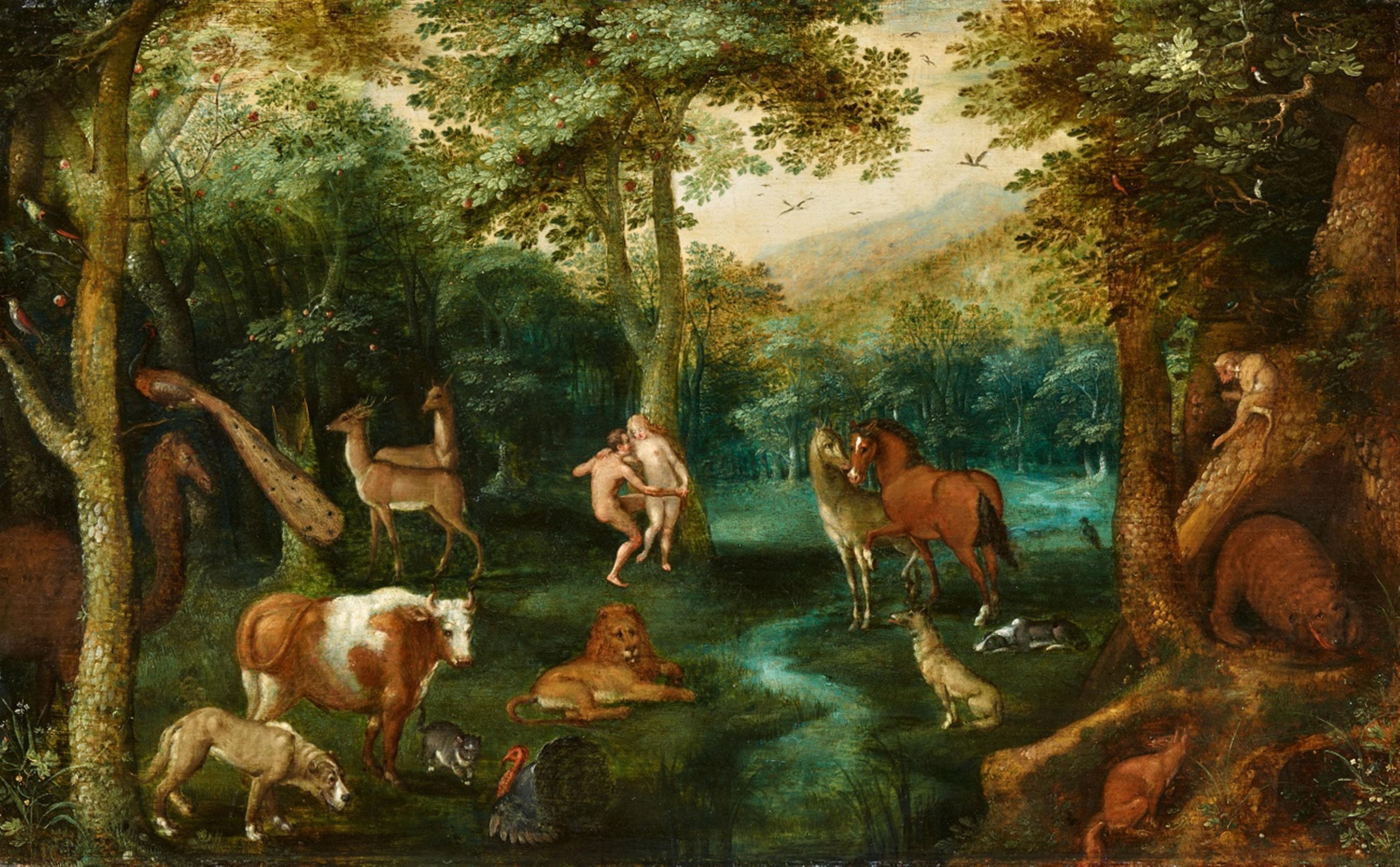 Jacob Savery d. Ä. - Paradieslandschaft mit Adam und Eva - image-1