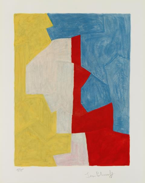 Serge Poliakoff - Composition jaune, rouge et bleue