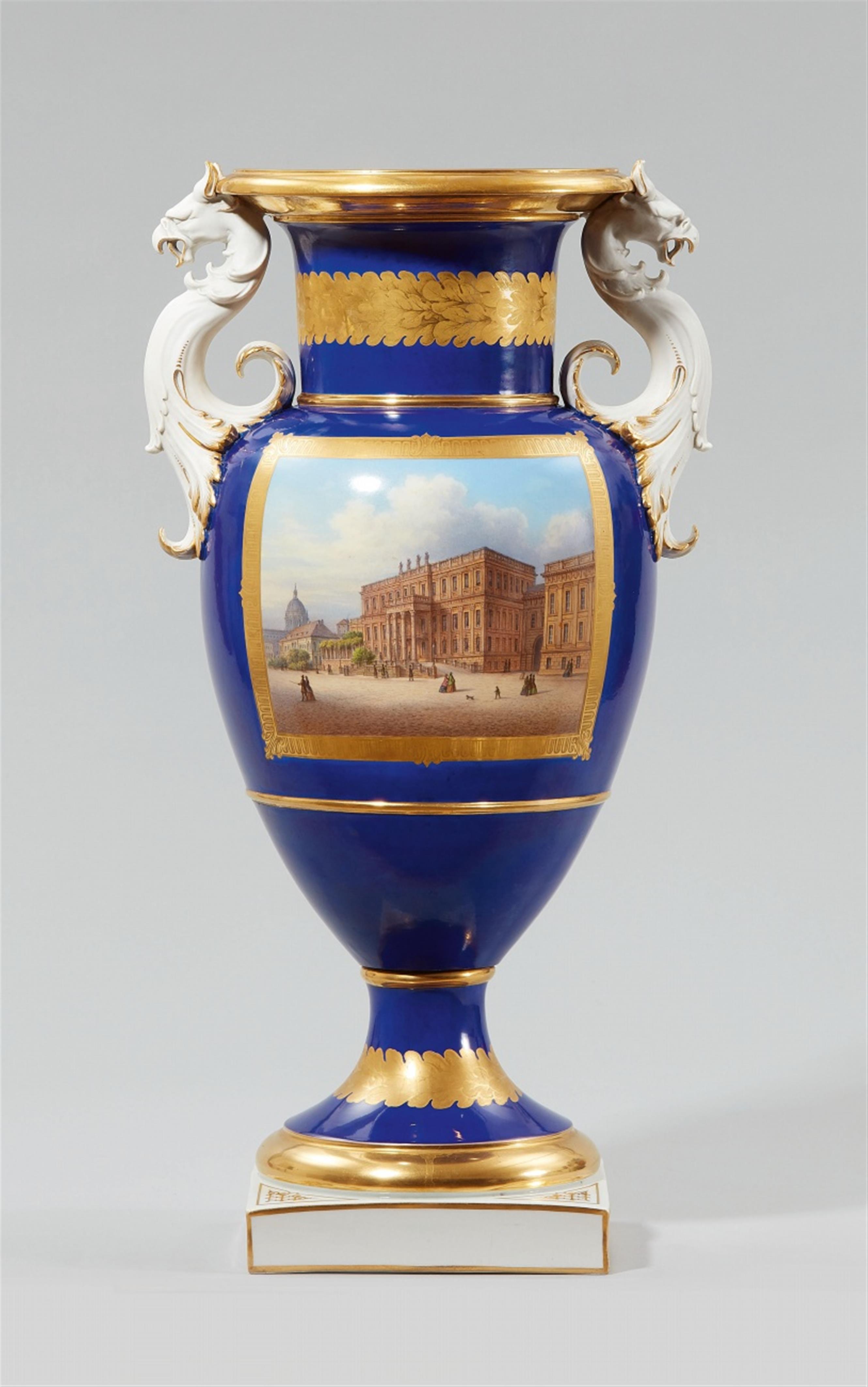 A Berlin KPM porcelain vase with a view of the crown prince's palace - image-1