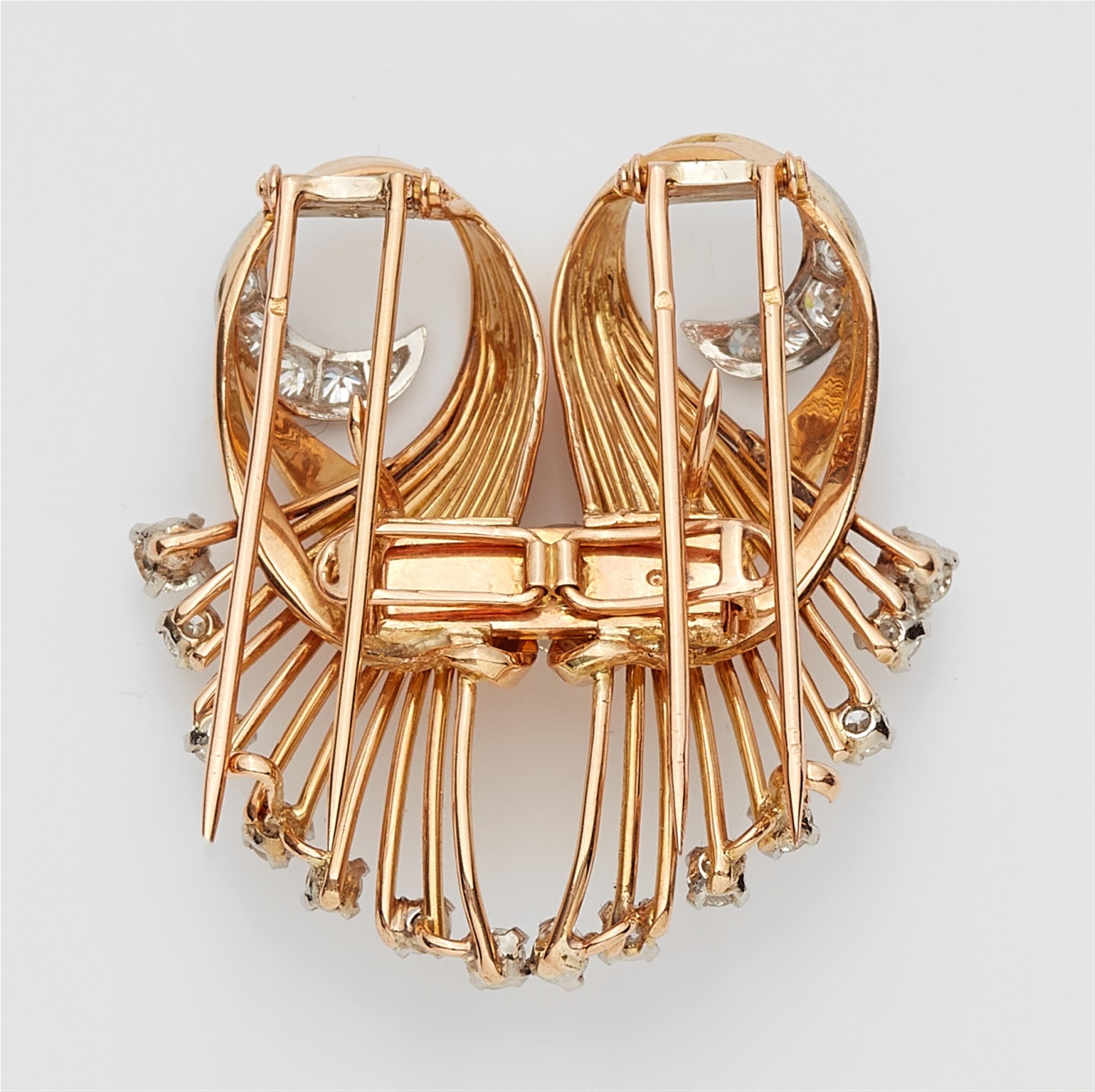 An 18k rose gold and diamond retro double-clip - image-2
