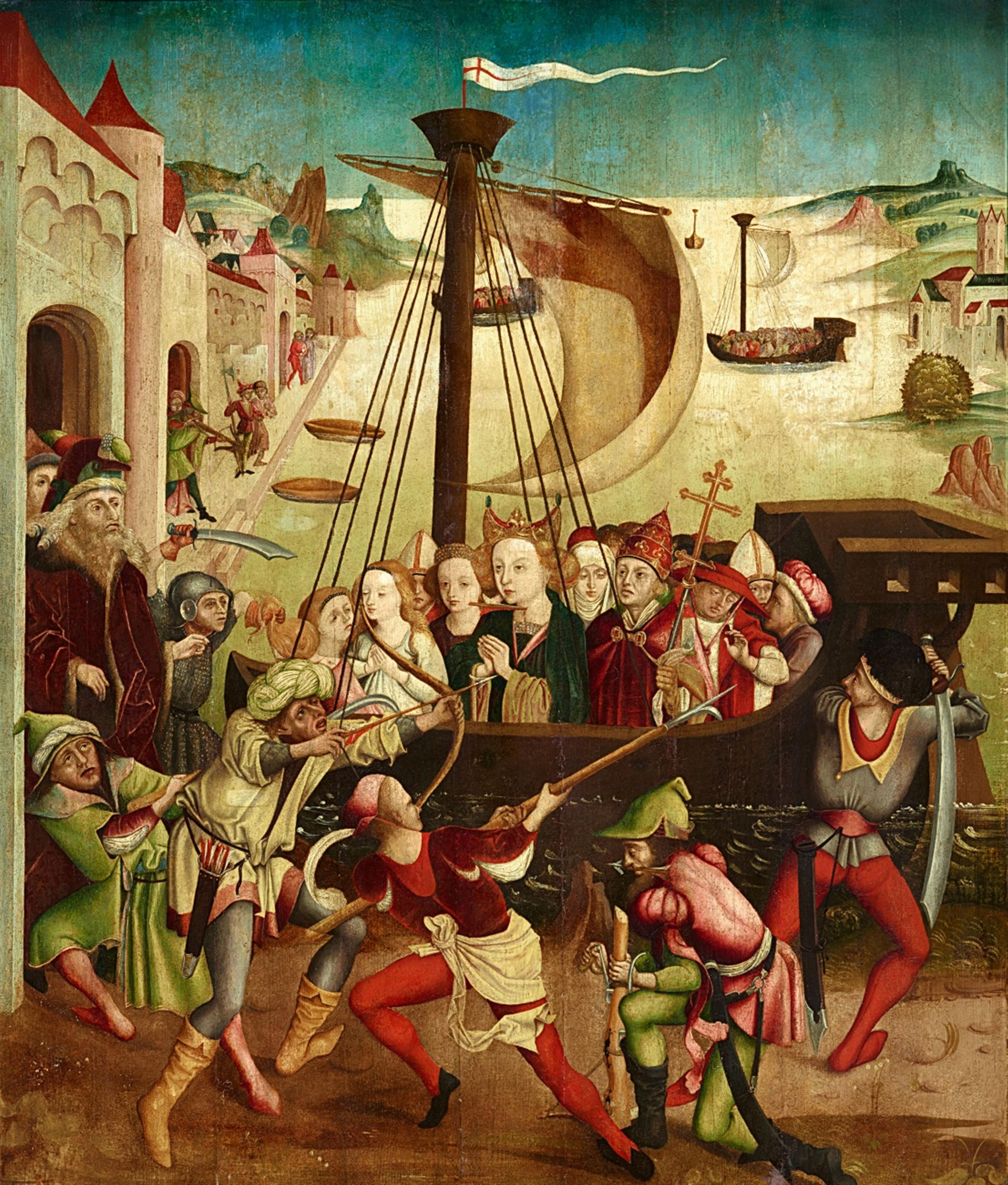 Oberrheinischer Meister um 1460 - Martyrium der Hl. Ursula und der elftausend Jungfrauen - image-1