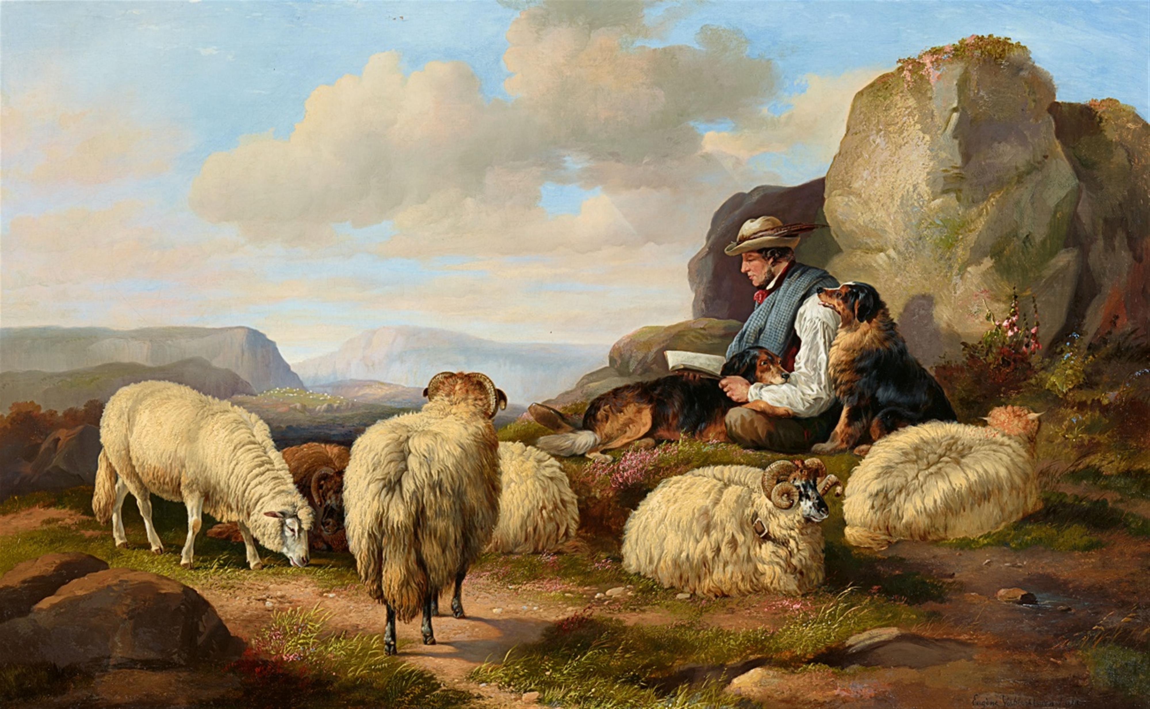 Eugène-Joseph Verboeckhoven - Shepherd at Rest - image-1