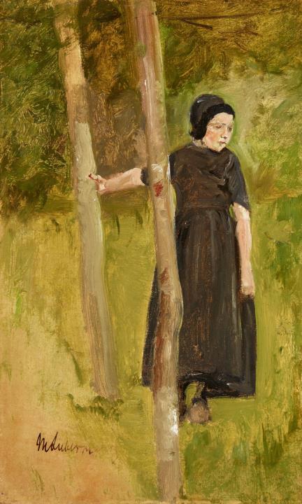 Max Liebermann - Kind unter Bäumen - Studie zu den "Spielenden Kindern"