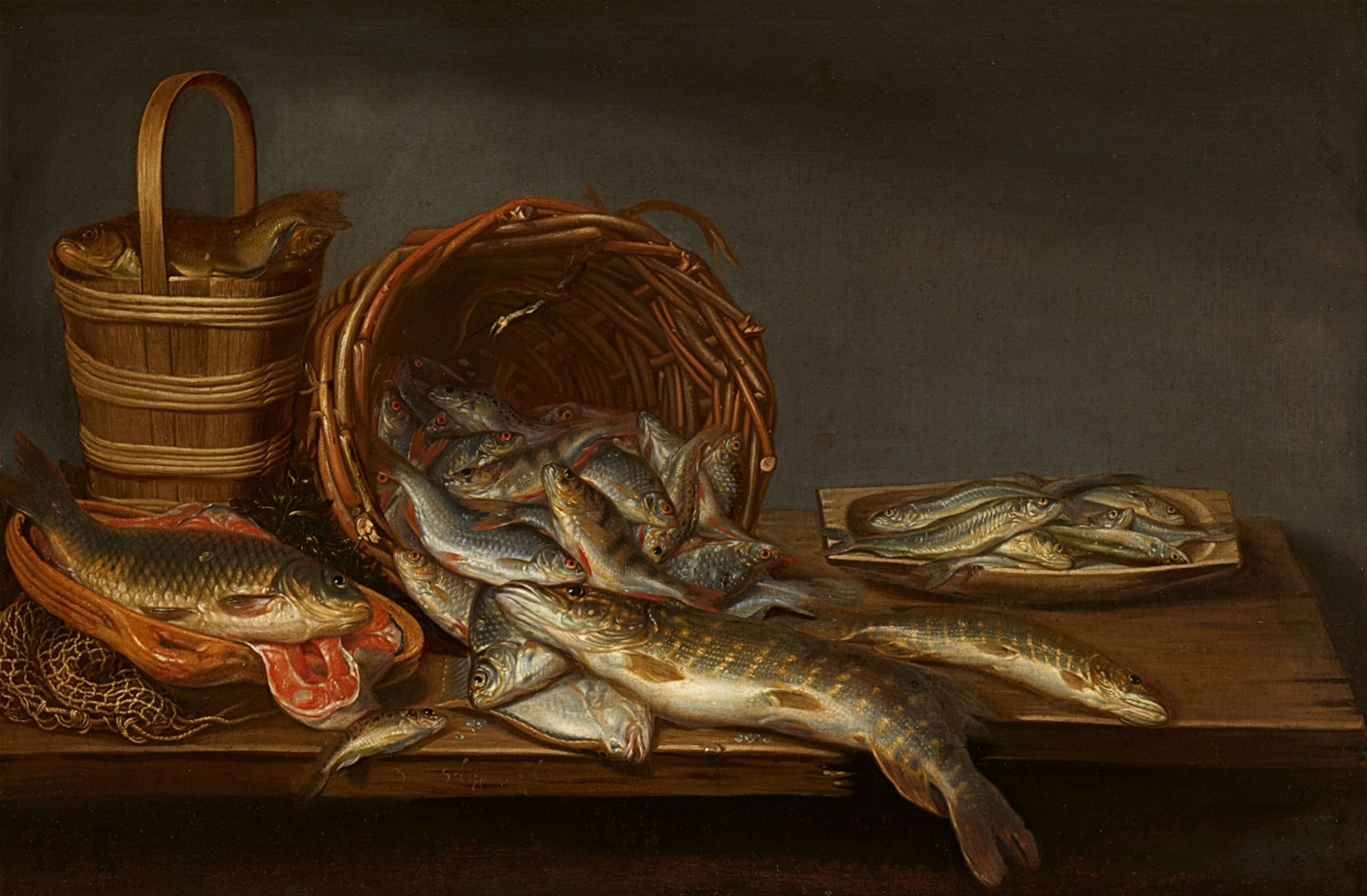 Pieter van Schaeyenborgh - Stillleben mit Süßwasserfischen / Stillleben mit Seefischen