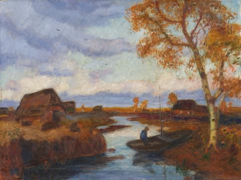 Otto Modersohn - Herbst im Moor mit Birke