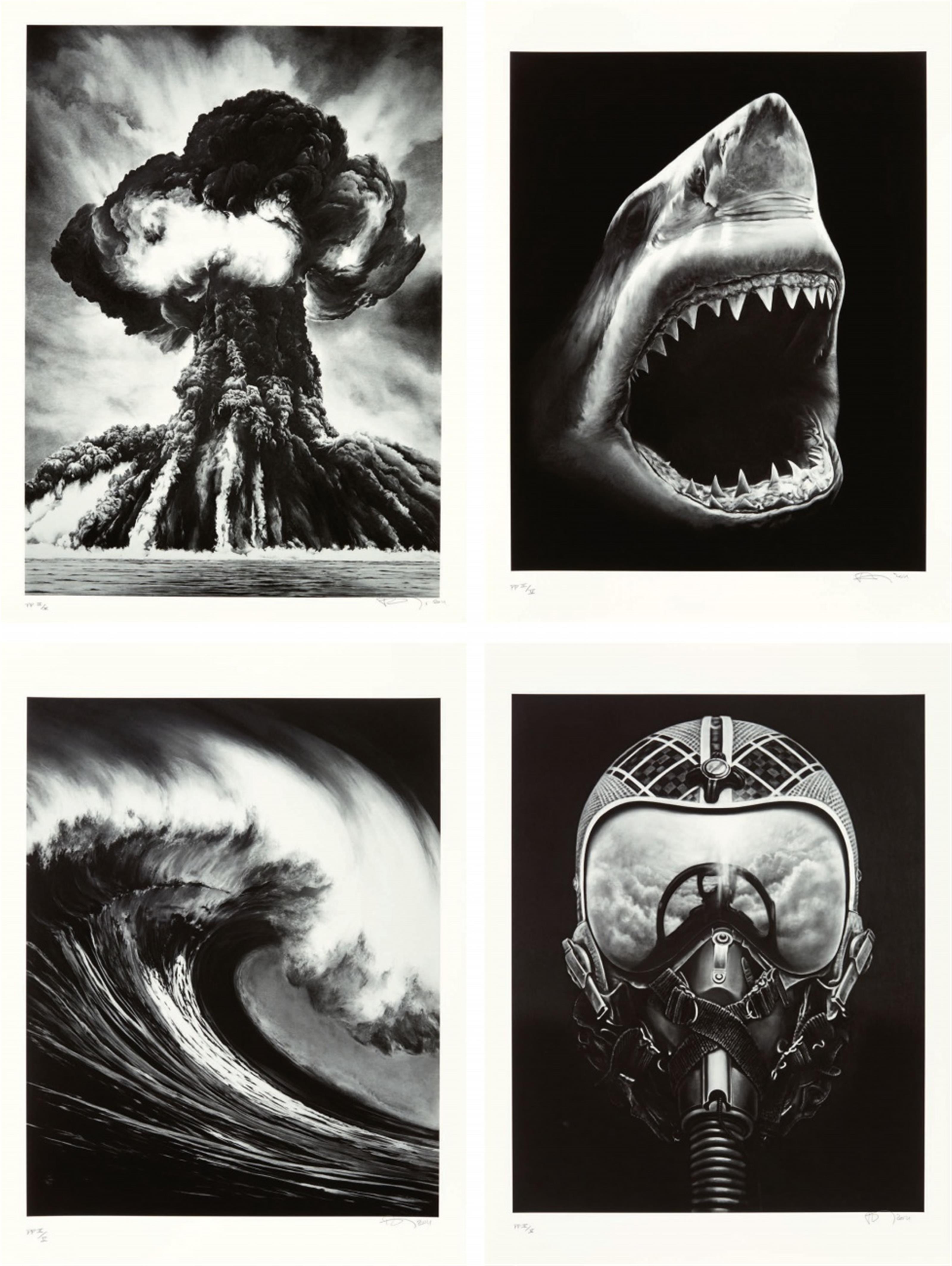 Robert Longo - Russian bomb/Semipalatinsk; Spanish blood/Lion's gate; Ohne Titel (Shark 5); Ohne Titel (Ulysses) - image-1