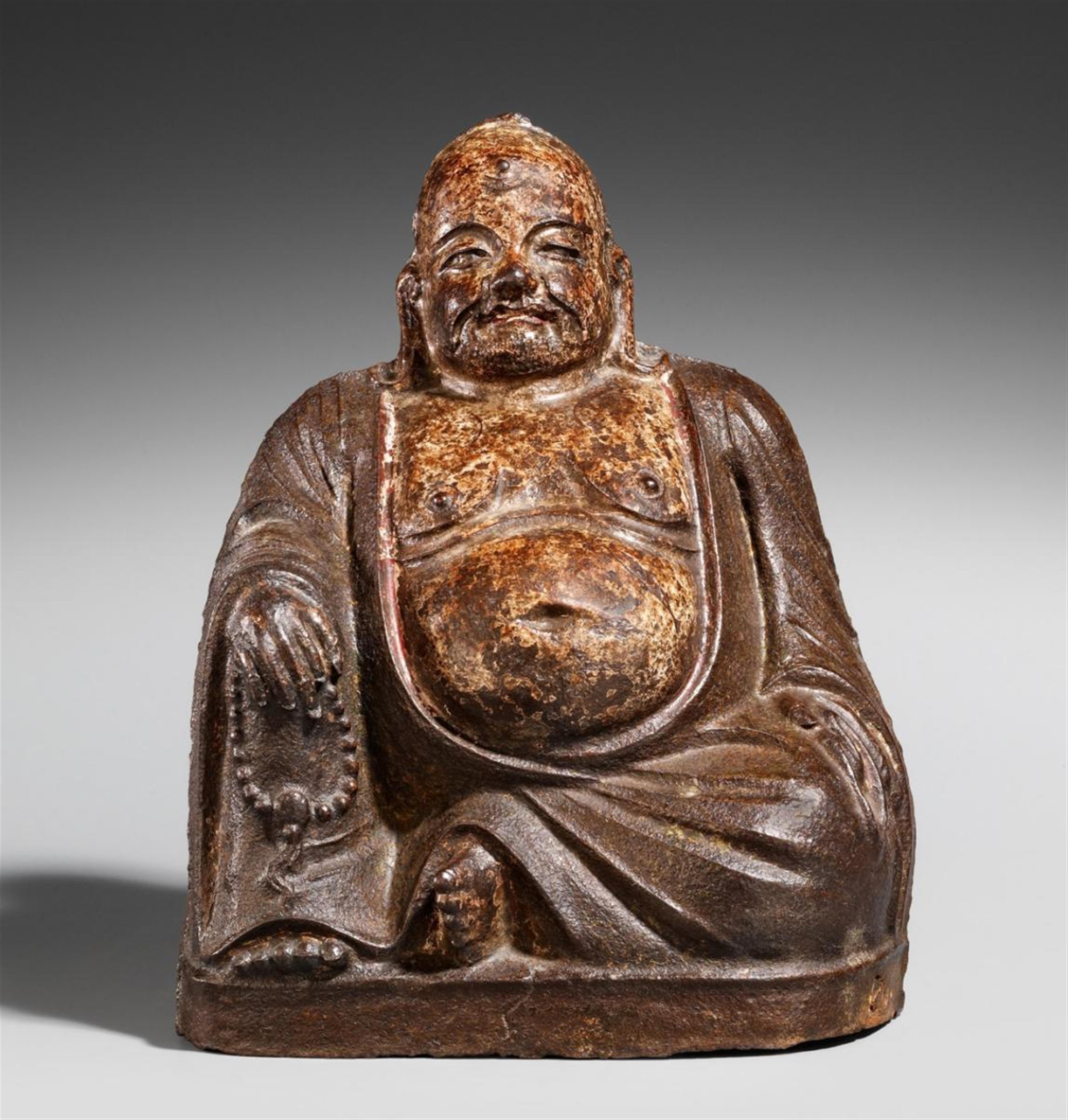 A cast iron figure of Milefo, also called Budai. Ming dynasty, 15th ...