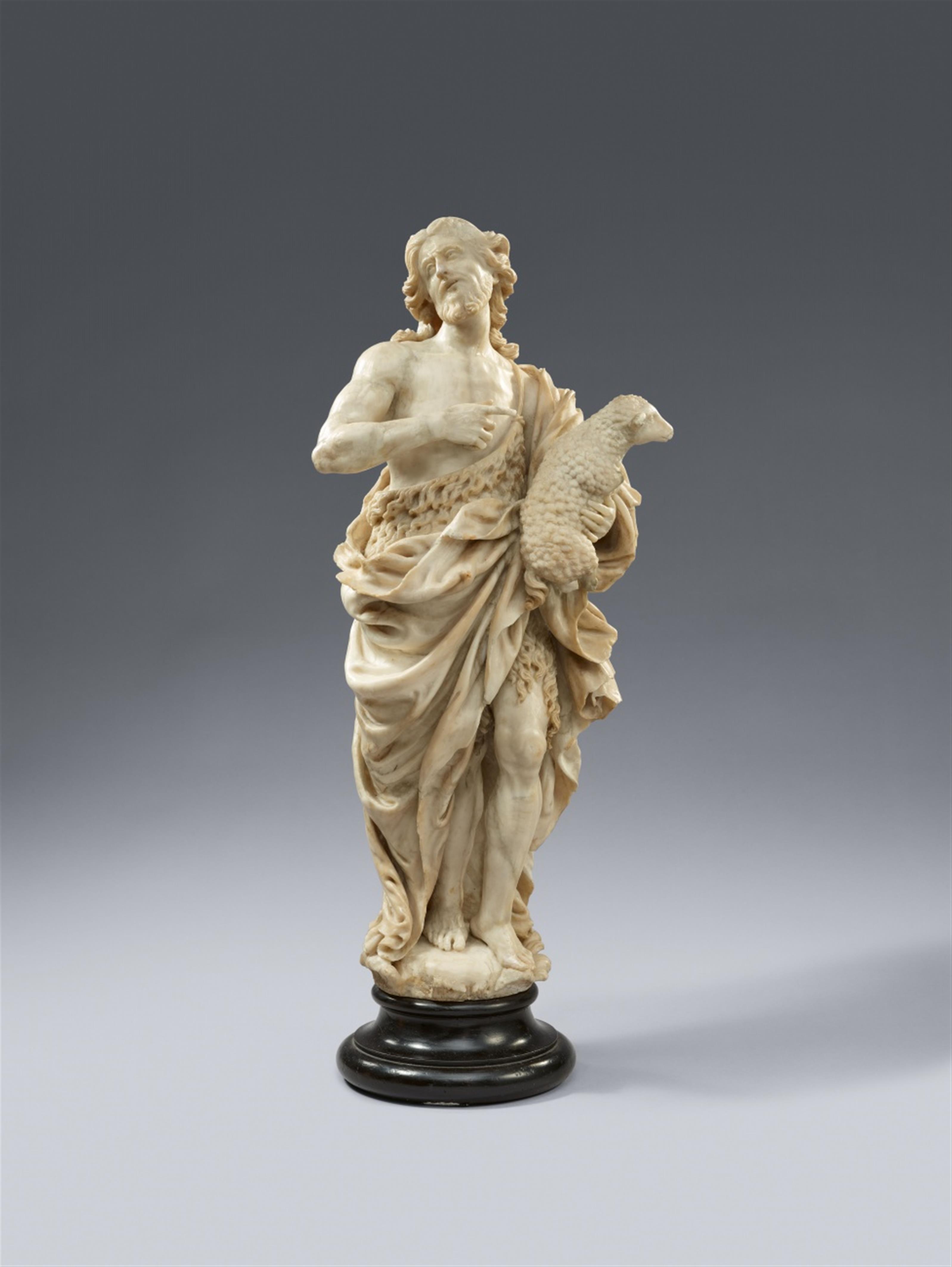Jean del Cour, circle of - An alabaster figure of John the Baptist, circle of Jean del Cour