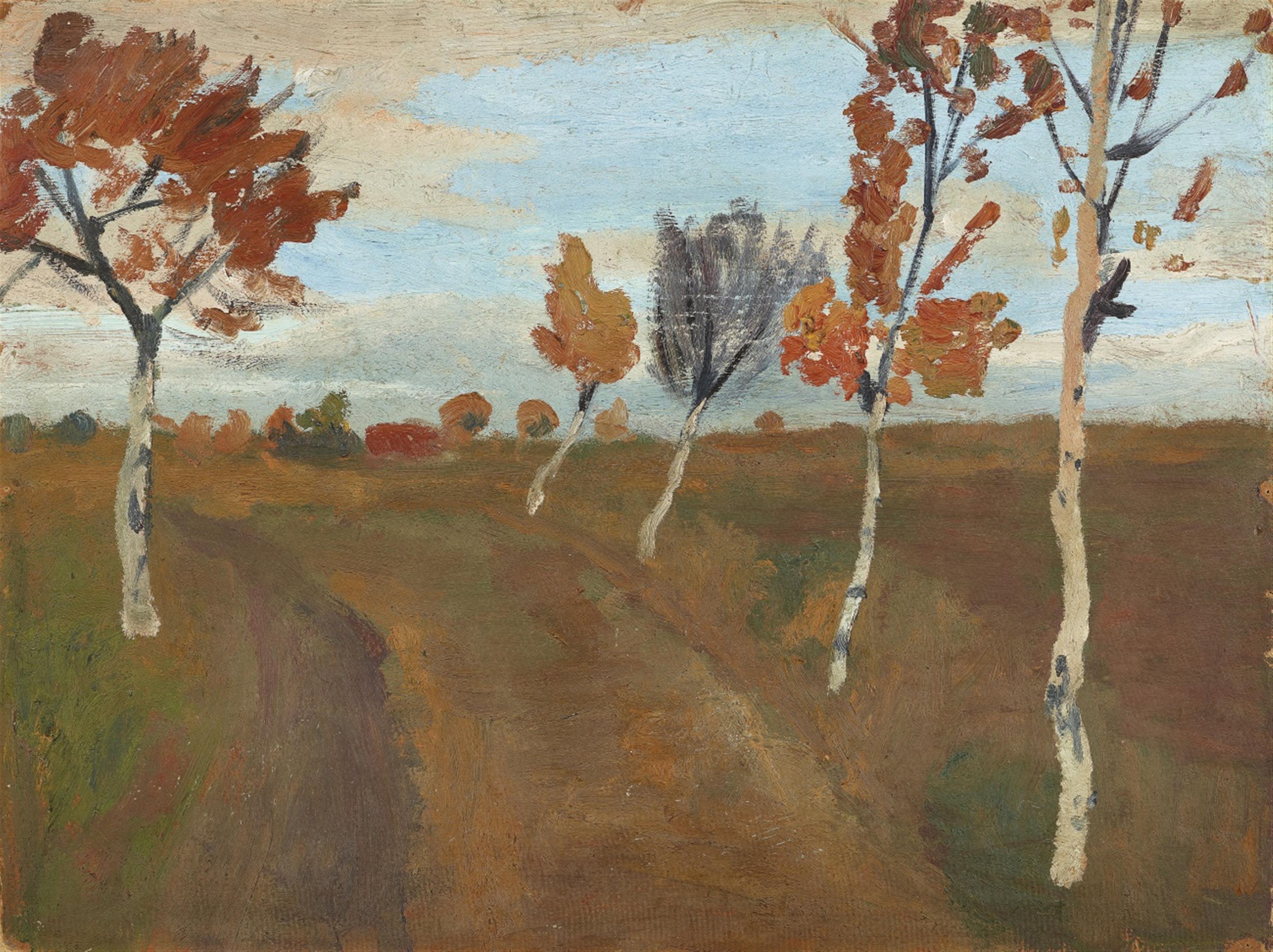 Paula Modersohn-Becker - Landschaft mit Birkenweg im Herbst - image-1