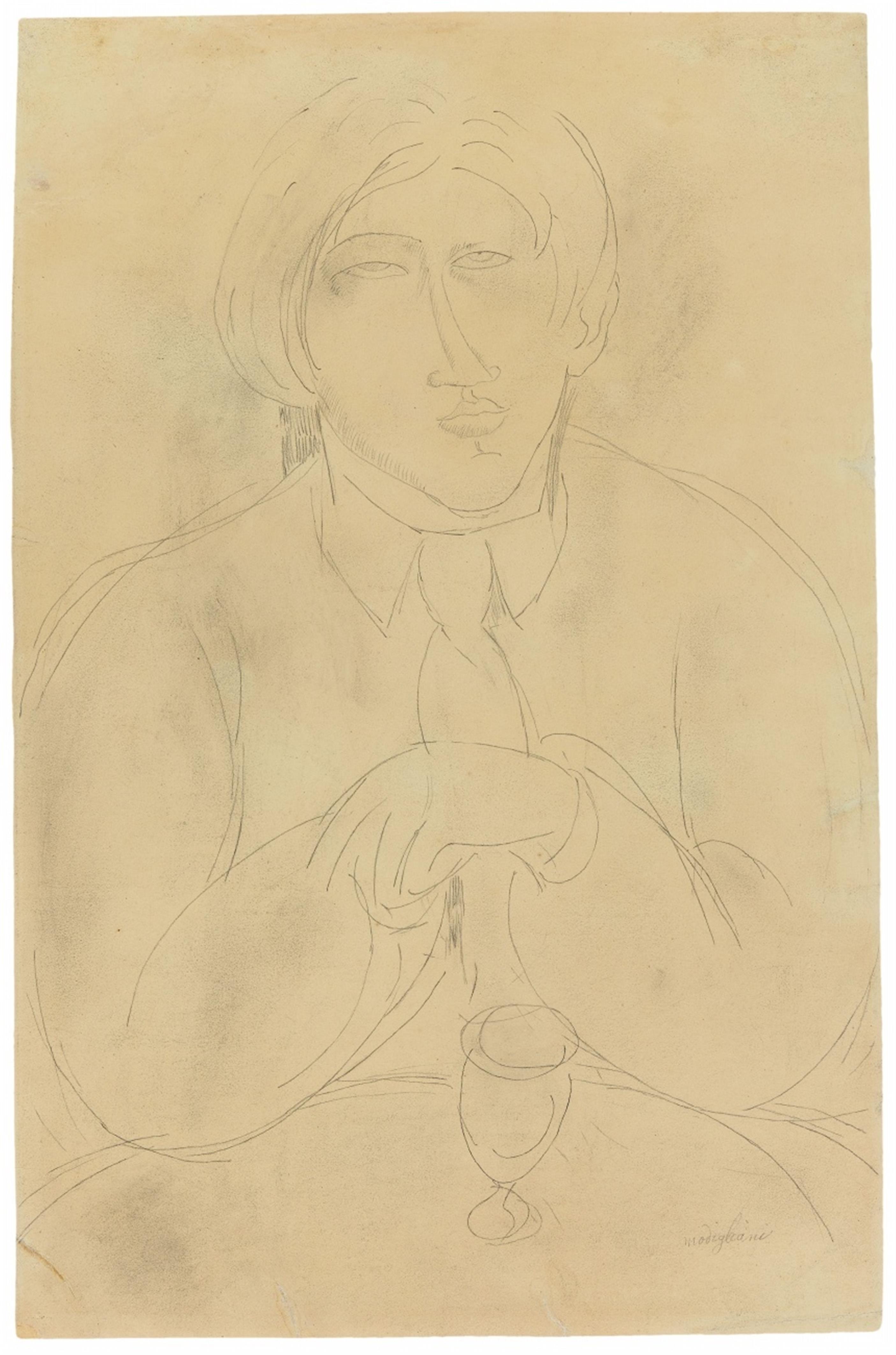 Amedeo Modigliani - Chaïm Soutine assis à une table