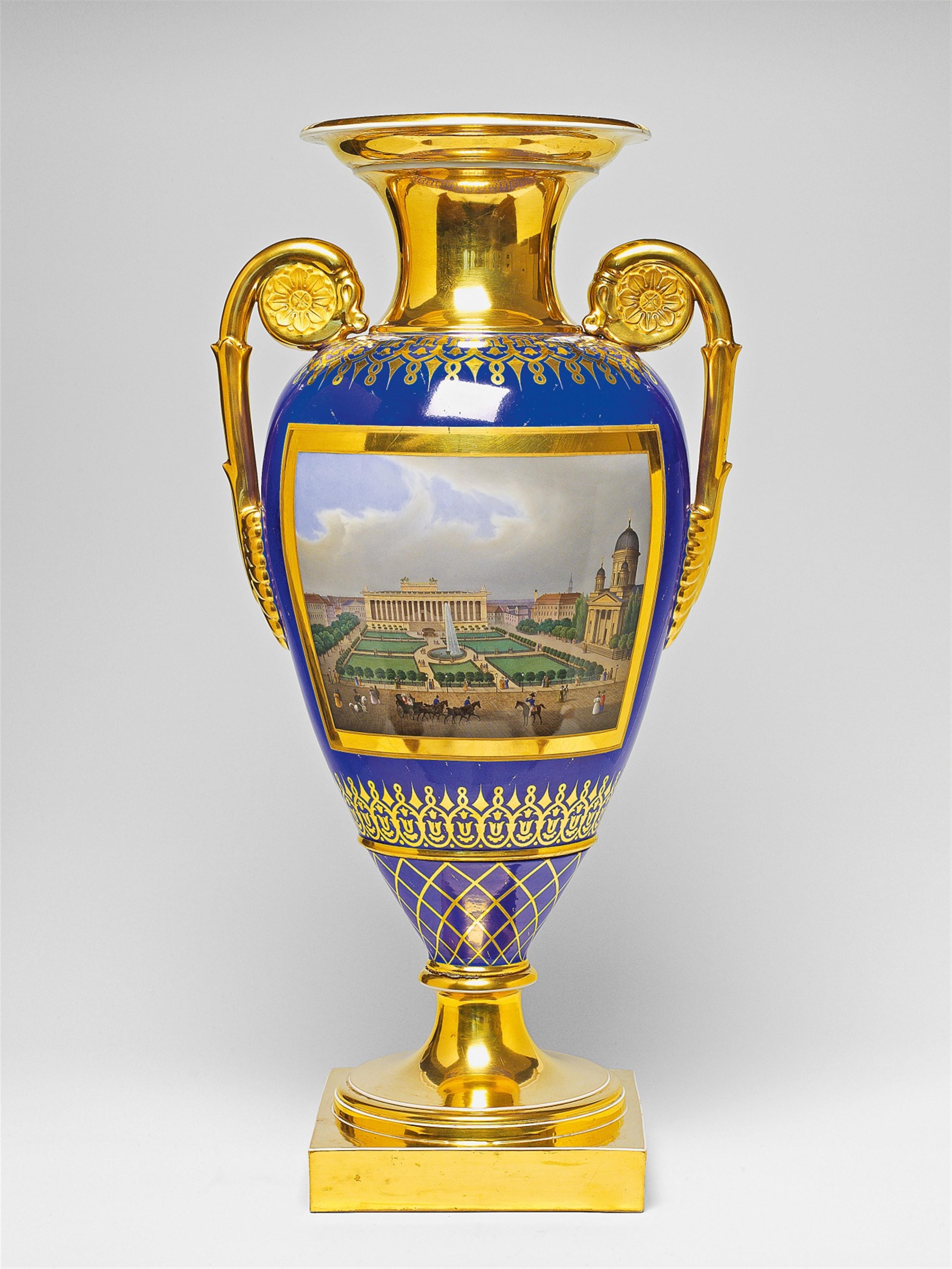 A Berlin KPM porcelain vase with two views of Berlin - image-2
