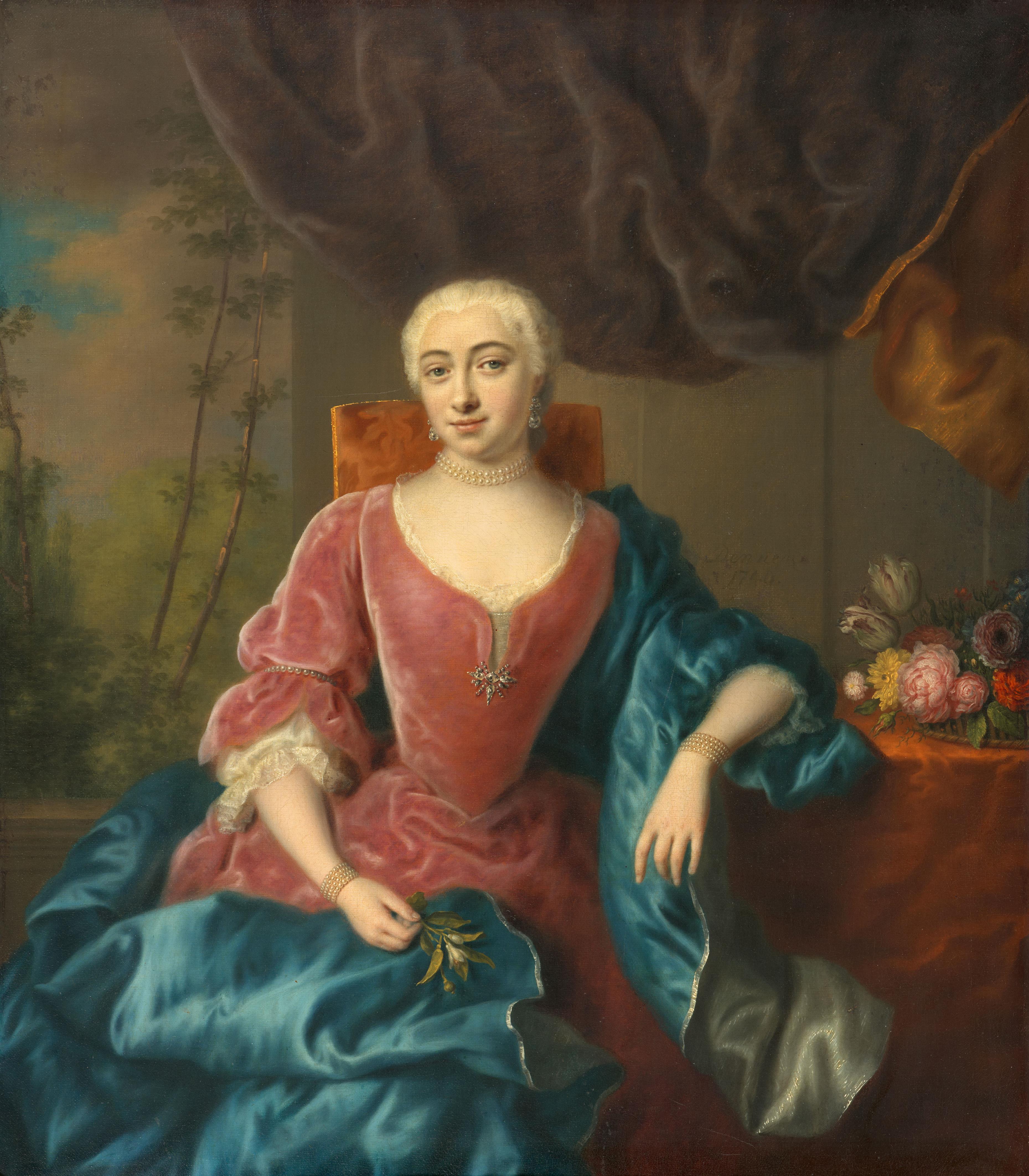 Balthasar Denner - Bildnis einer Dame mit Perlenhalsband - image-1