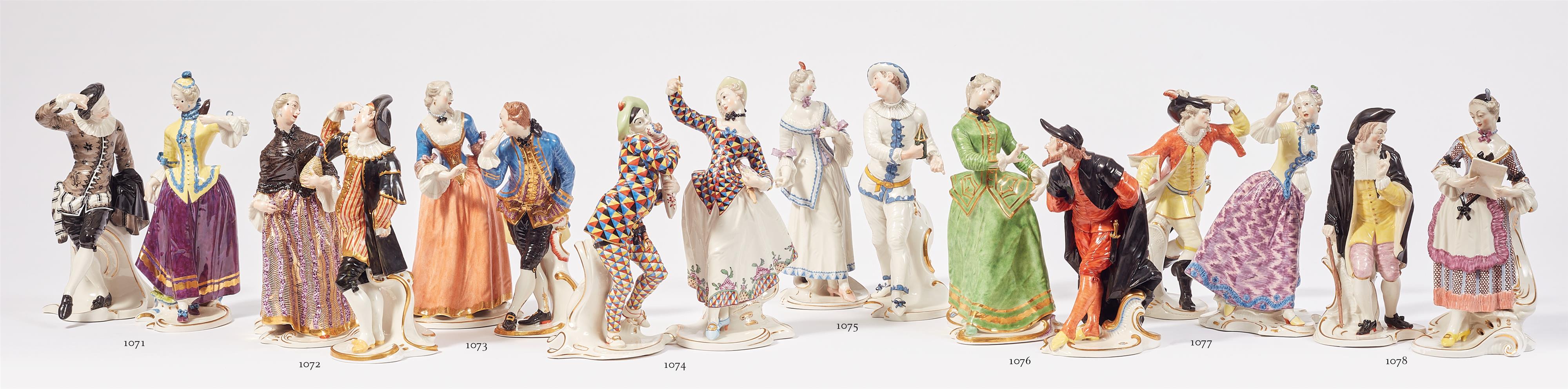 A pair of Nymphenburg commedia dell'arte porcelain figures
Capitano Spavento and Leda - image-2