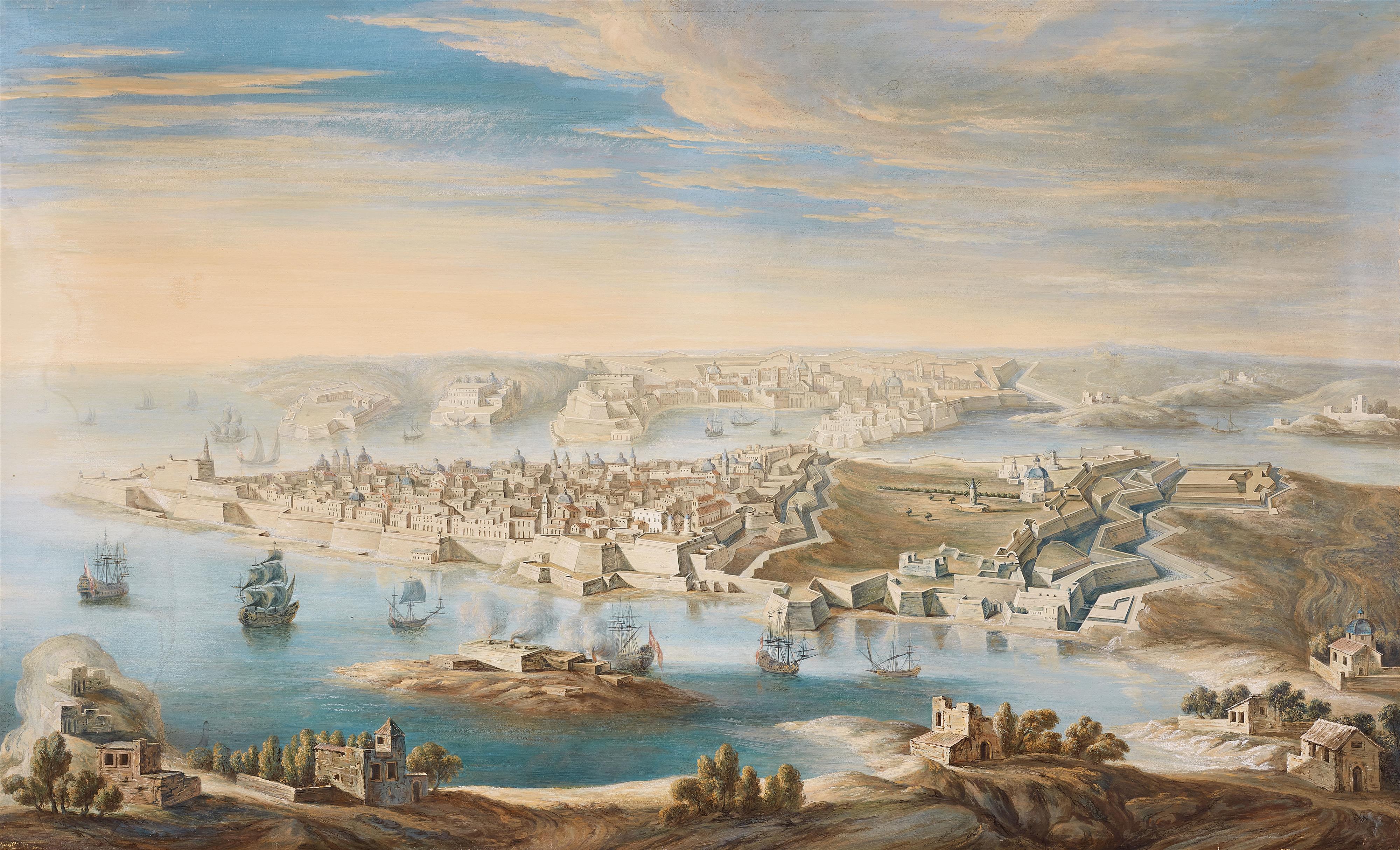 Italienischer Künstler des 19. Jahrhunderts - Zwei Ansichten von La Valletta, Malta - image-2