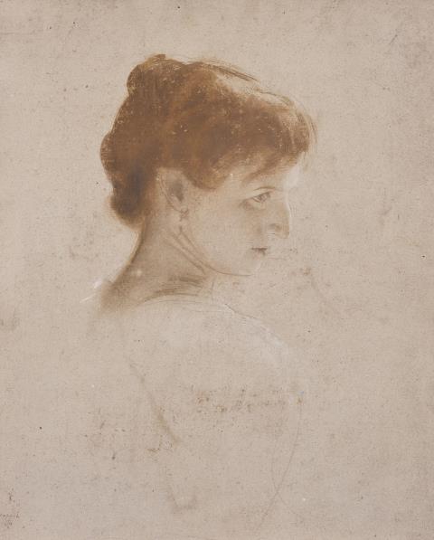 Franz Seraph von Lenbach - Portrait of a Lady in Profile
