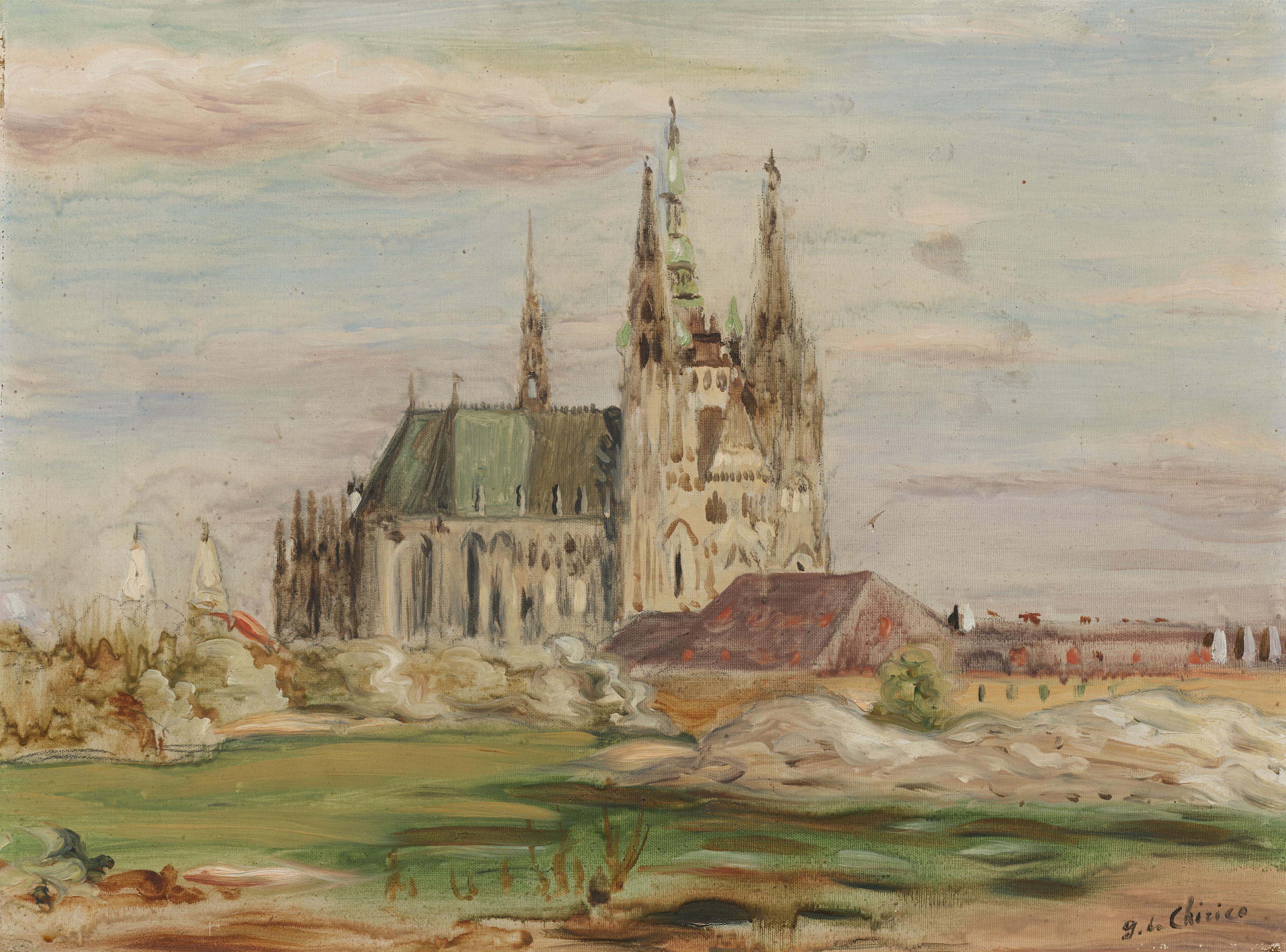 Giorgio de Chirico - Blick auf den St. Veits-Dom in Prag - image-1