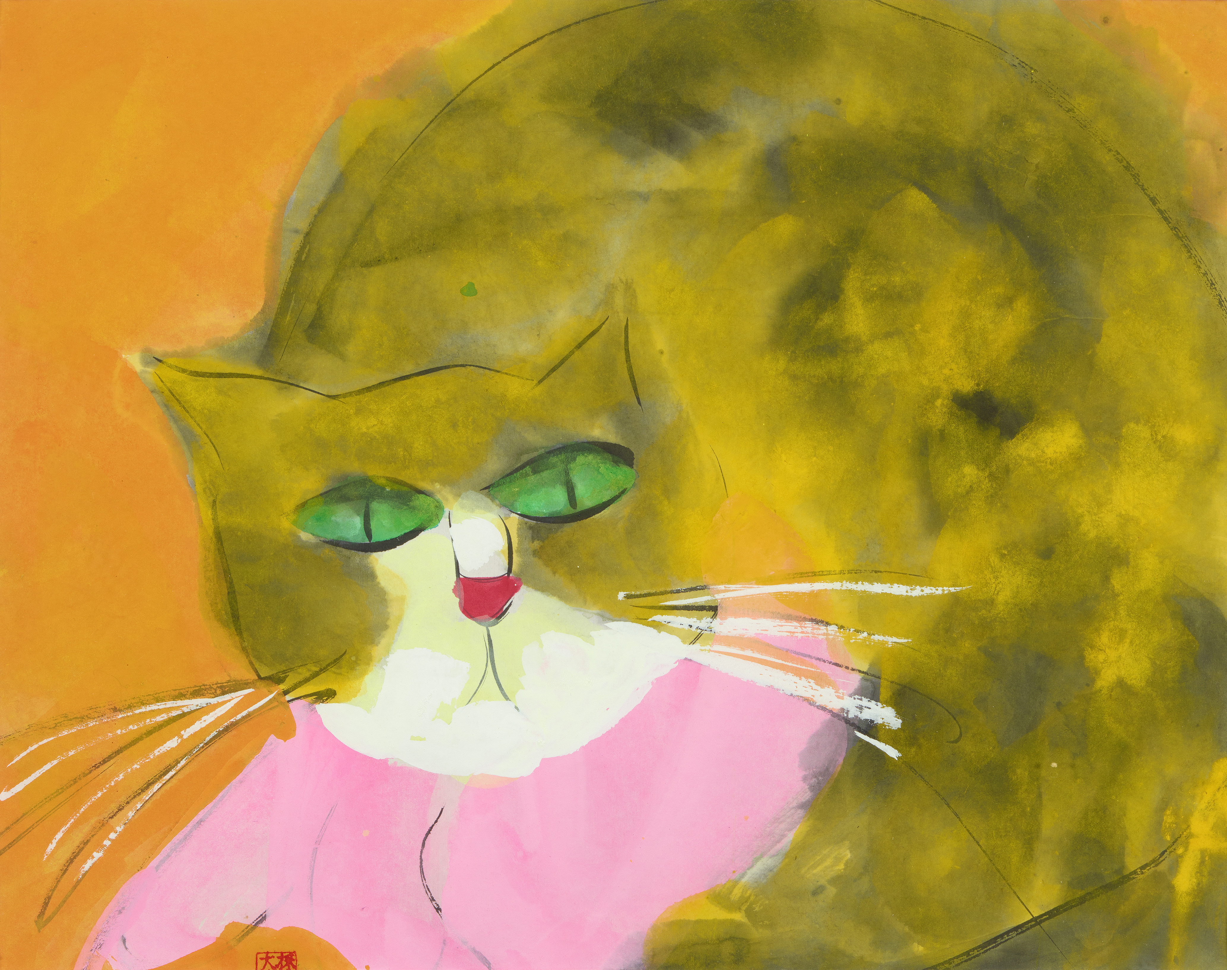 Walasse Ting - Untitled (Cat). - image-1