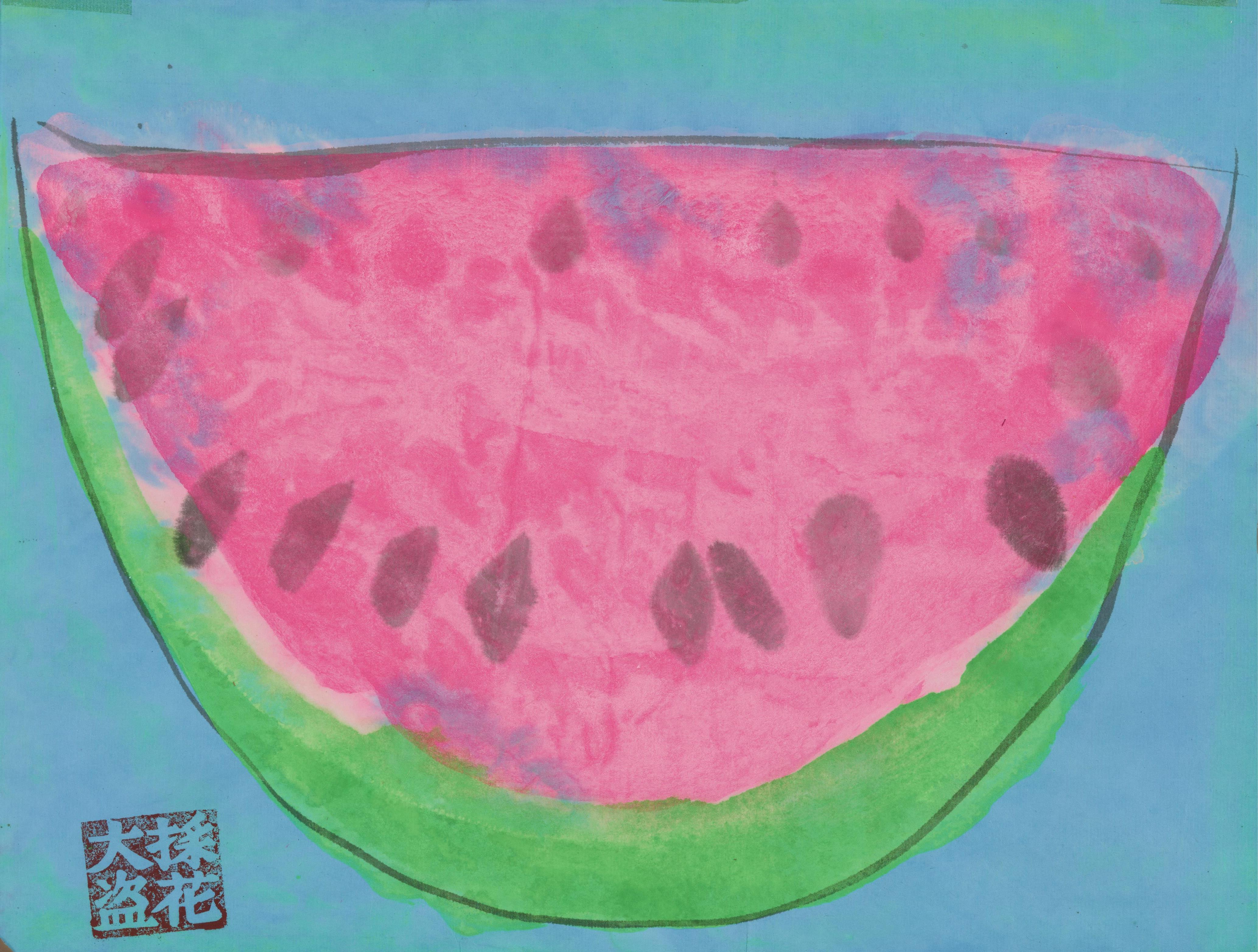 Walasse Ting - Ohne Titel (Wassermelone). - image-1