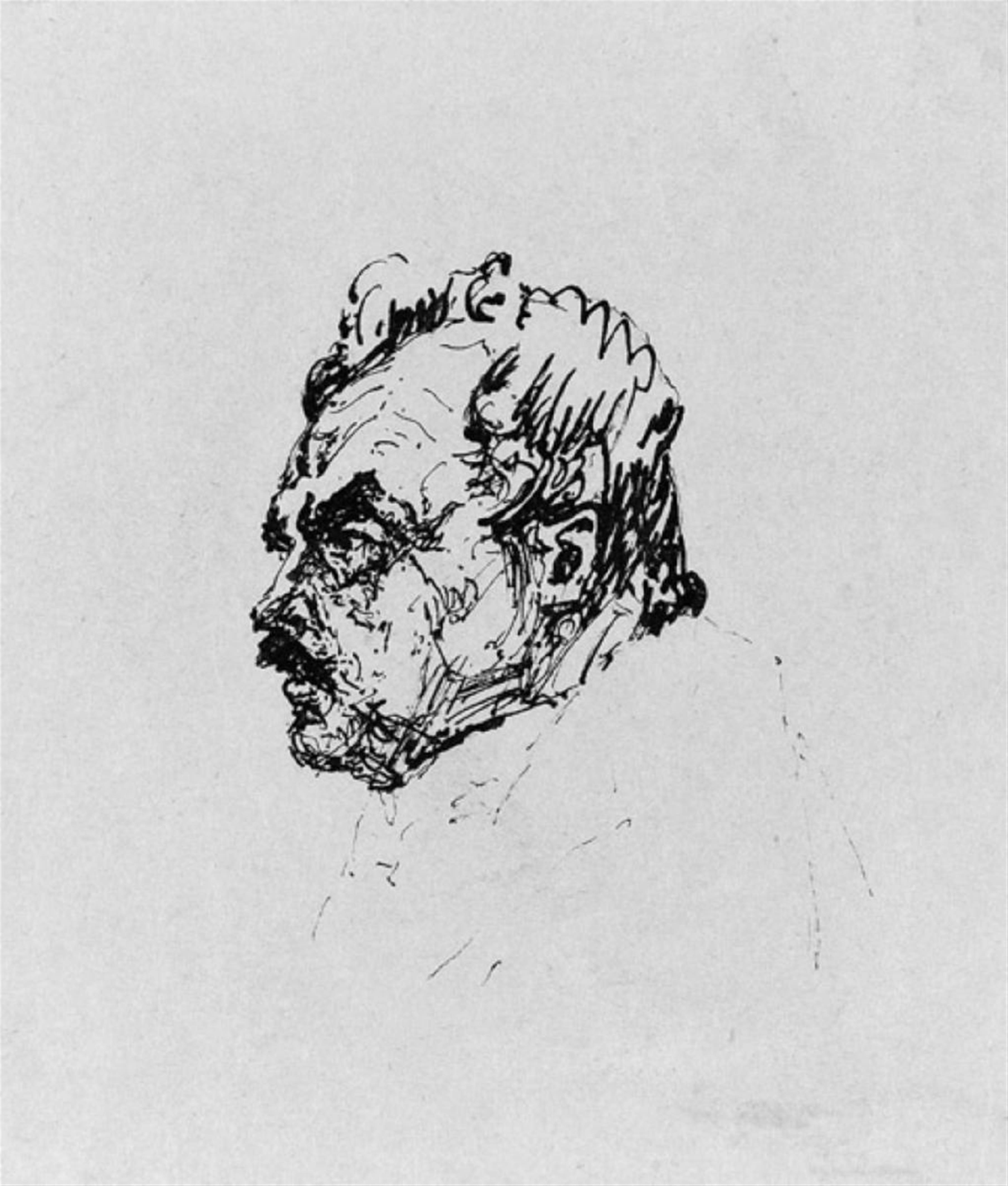 Max Slevogt - Bildnis Carl Voll (Porträt im Profil nach links) - image-1