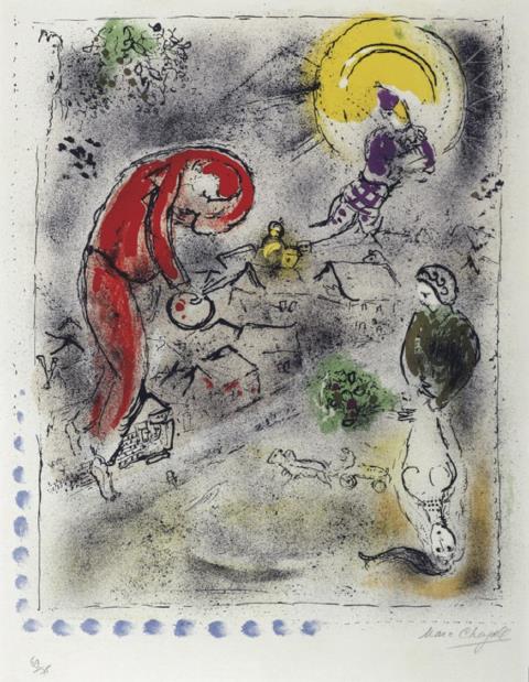 Marc Chagall - Die Dächer 1956