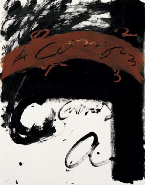 Antoni Tàpies - A Corazon - rouge et noir agité