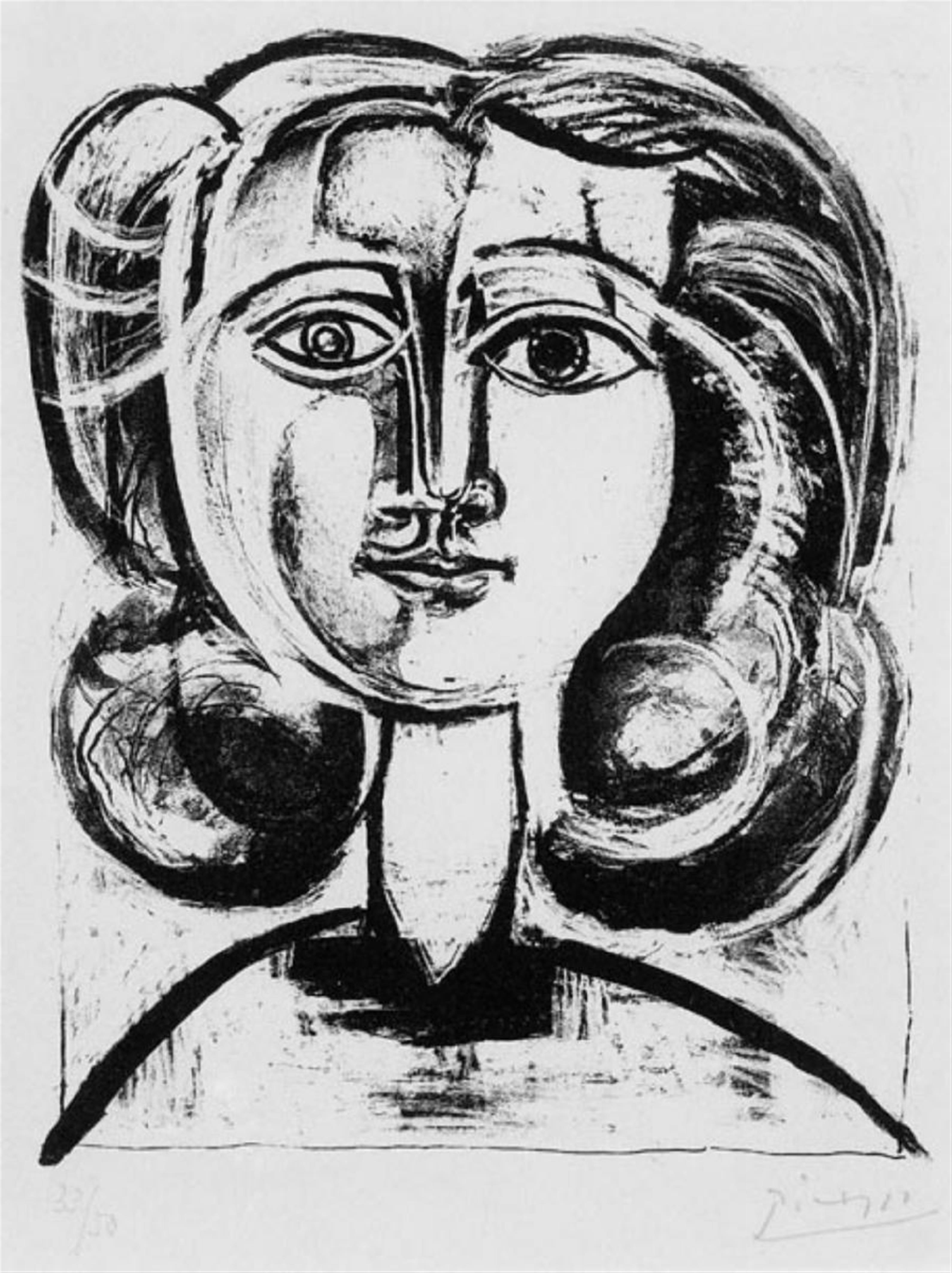 Pablo Picasso - Tête de Jeune Fille - image-1
