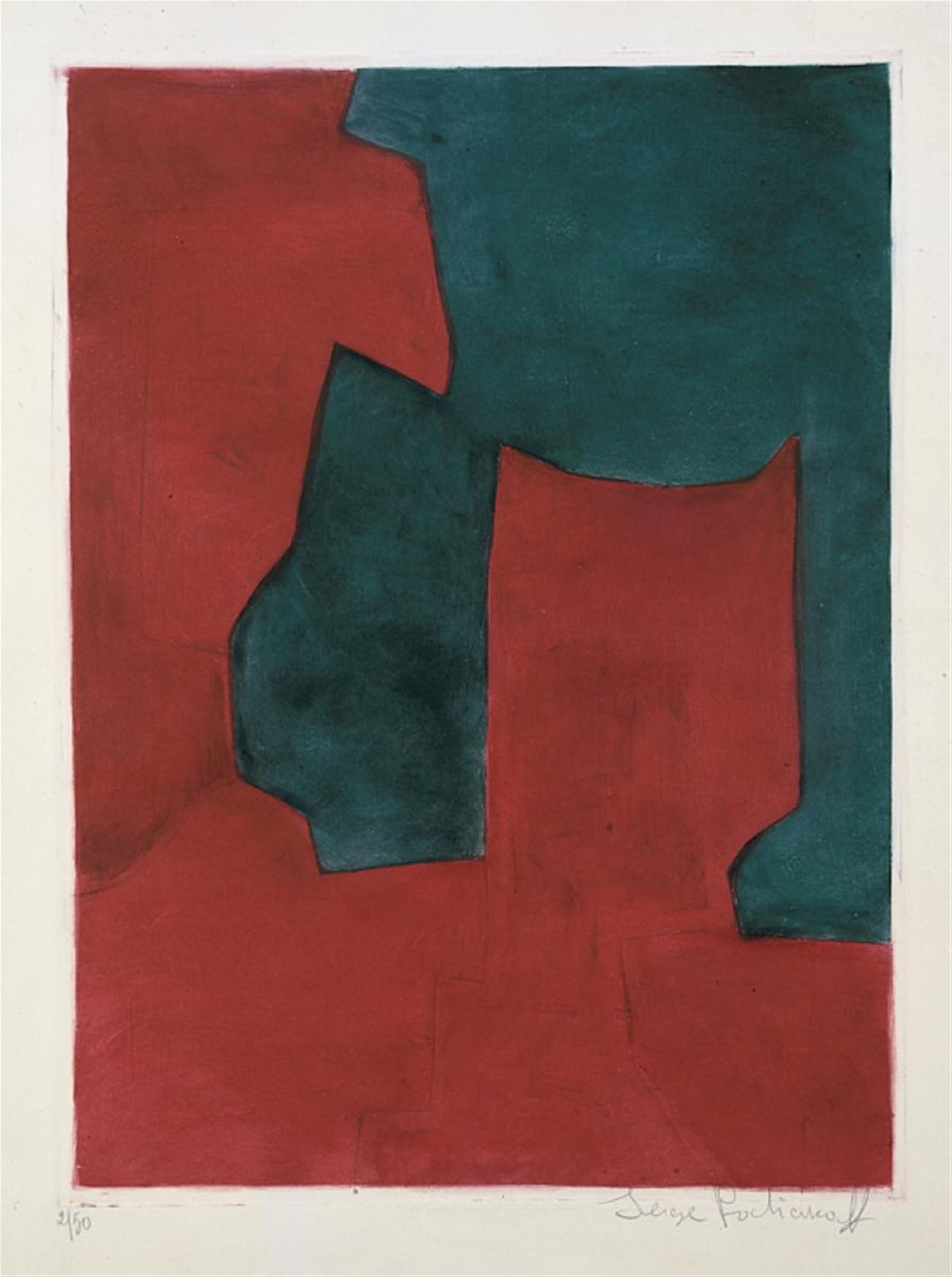 Serge Poliakoff - Composition rouge et verte - image-1