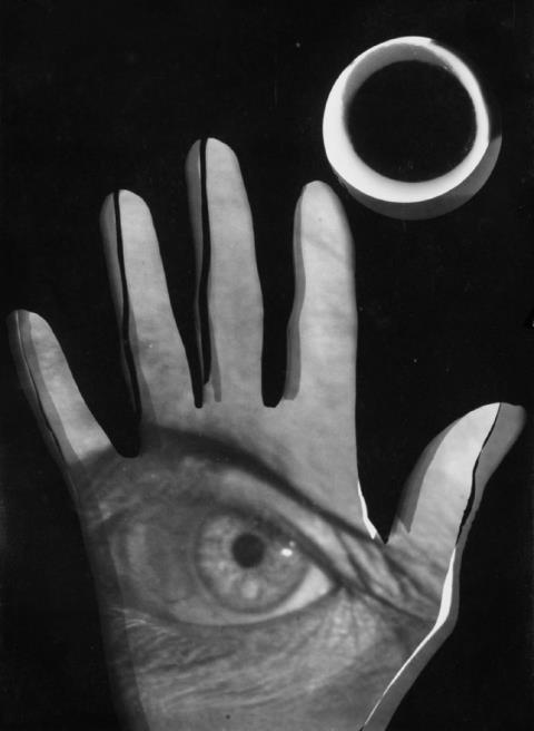 Edmund Kesting - Hand mit eigenem Auge, Negativmontage