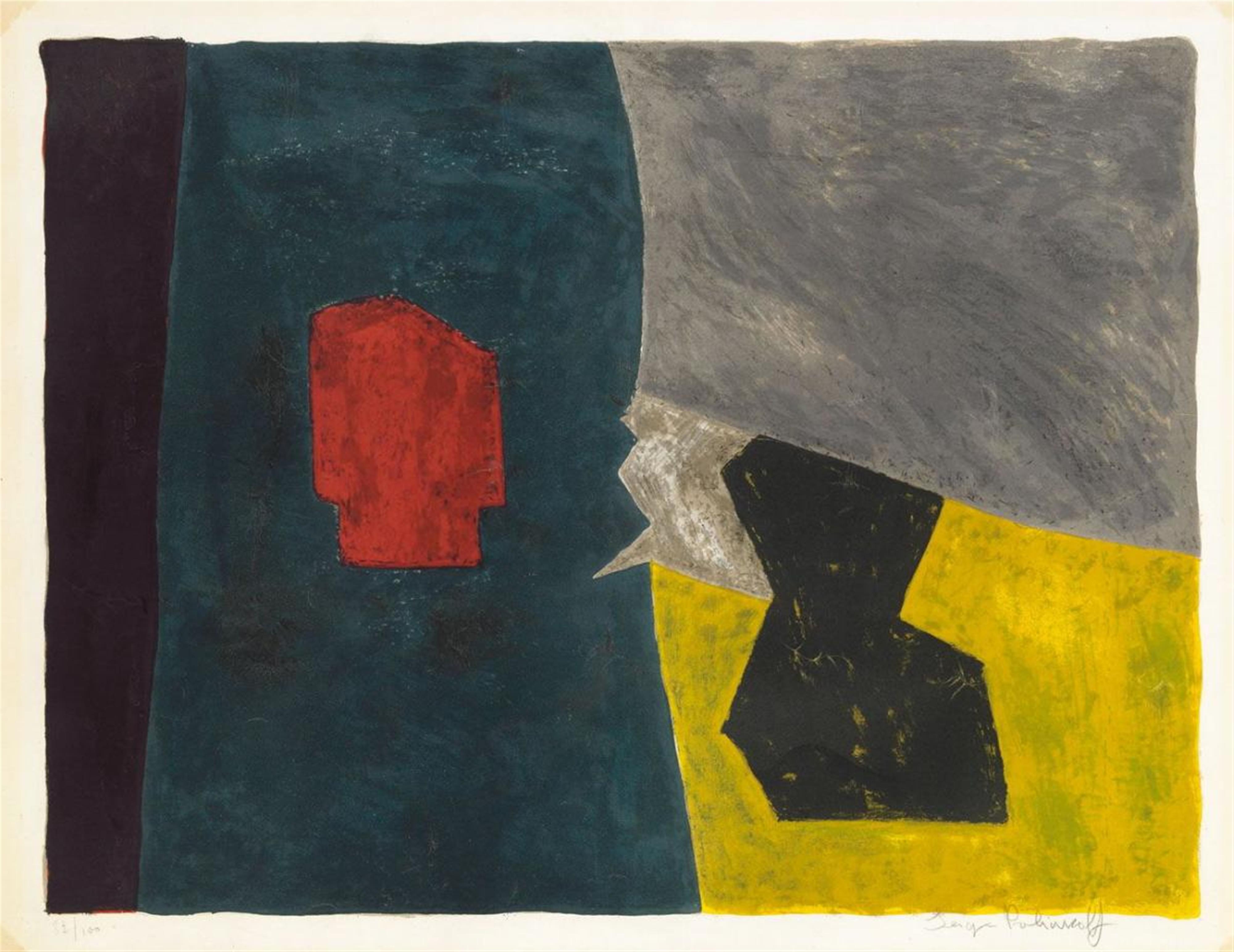 Serge Poliakoff - Composition bleue, jaune et grise - image-1