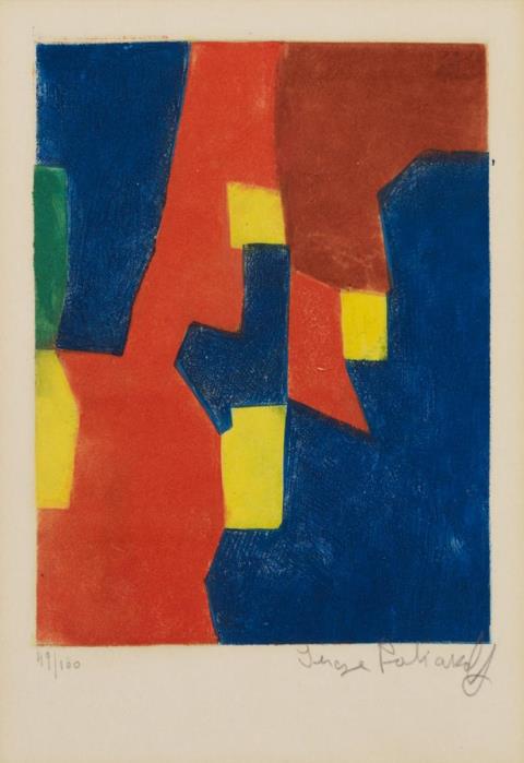 Serge Poliakoff - Composition rouge, jaune et bleue