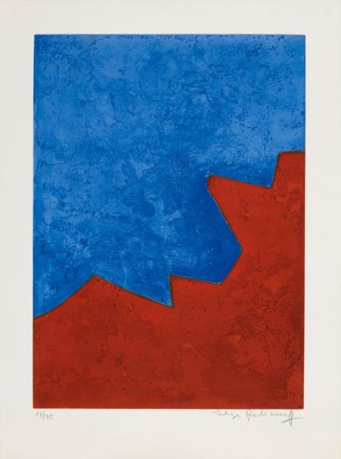 Serge Poliakoff - Composition rouge et bleue
