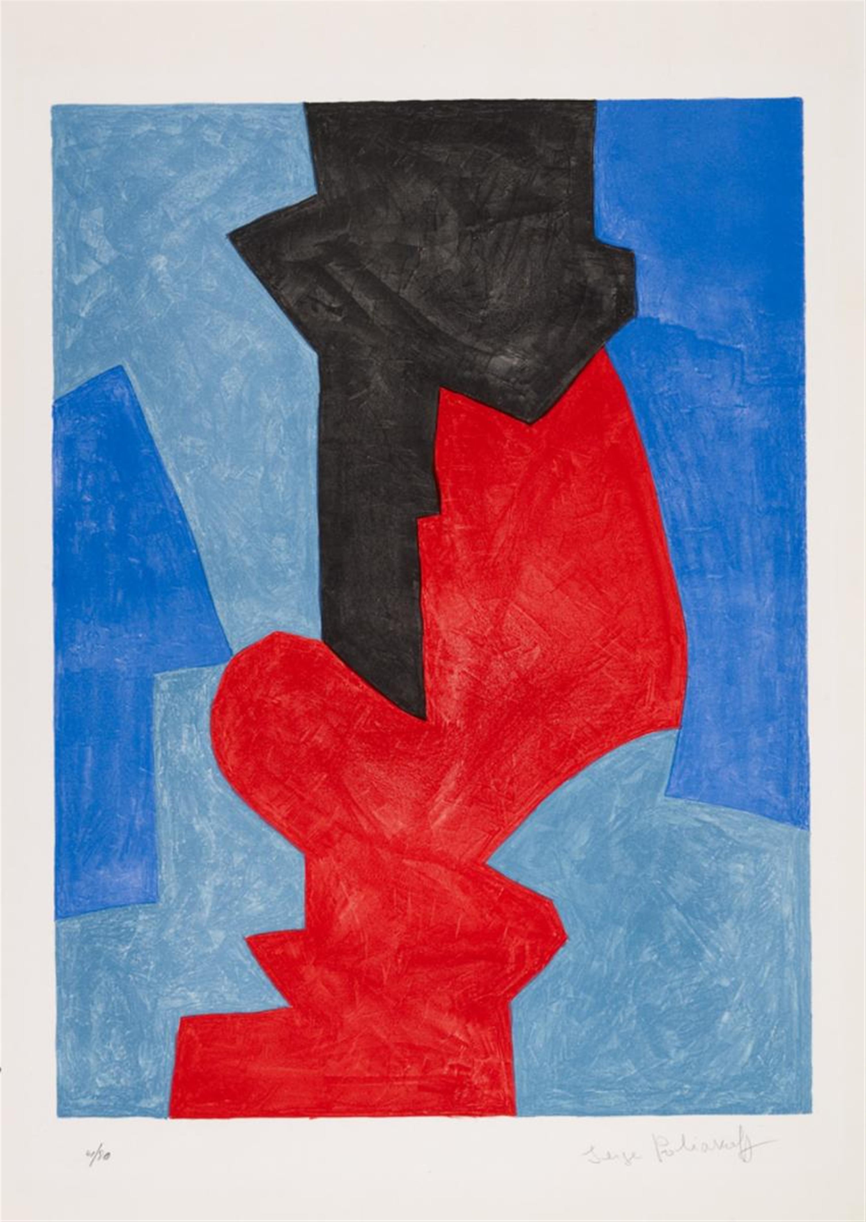 Serge Poliakoff - Composition bleue, rouge et noire - image-1