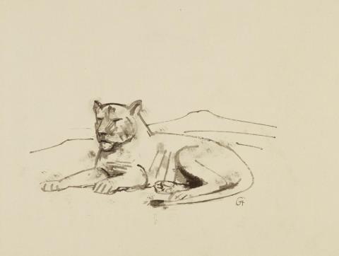 Karl Hofer - Resting Lions