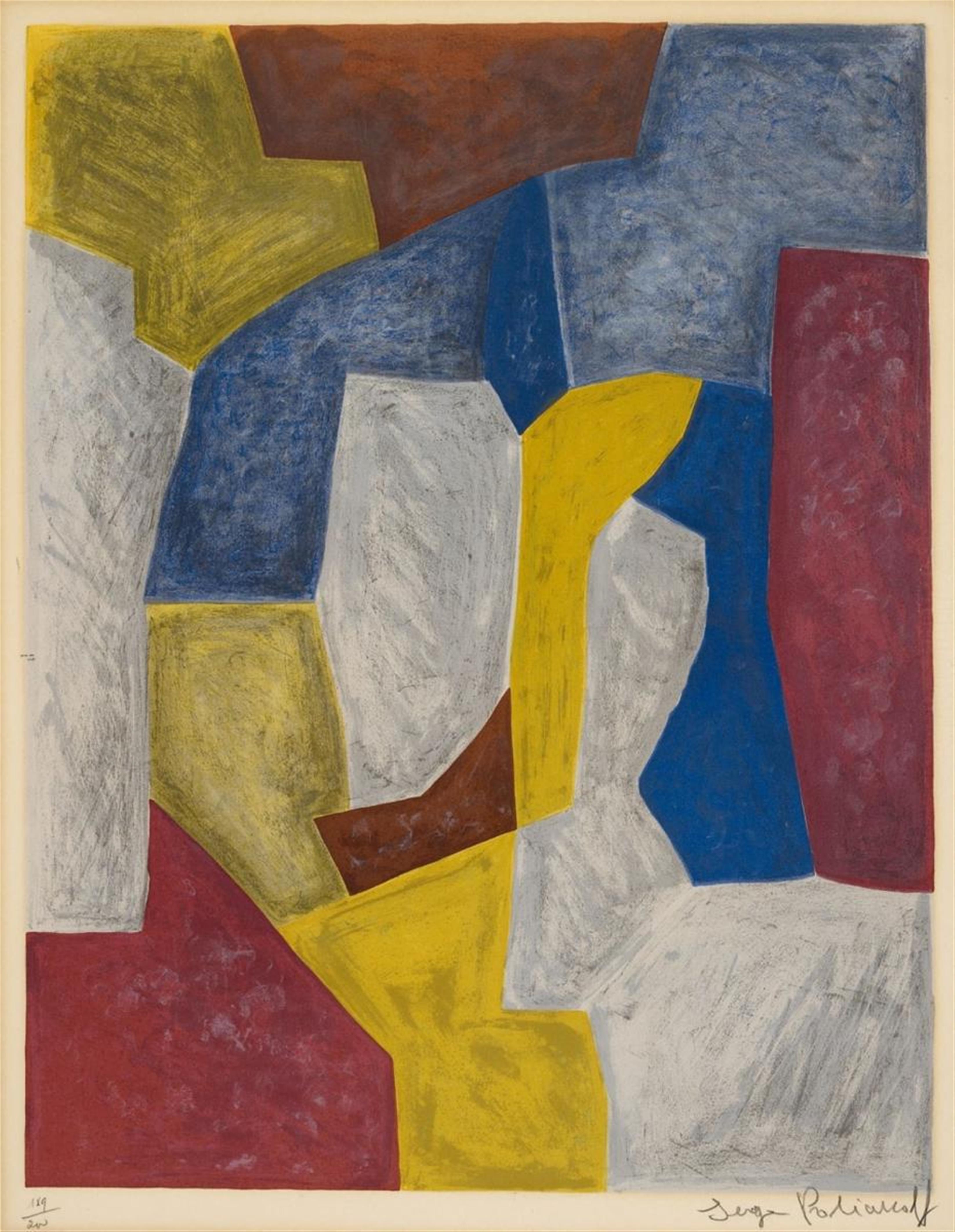 Serge Poliakoff - Composition carmin, jaune, grise et bleue - image-1