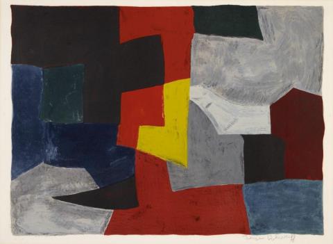 Serge Poliakoff - Composition grise, rouge et jaune
