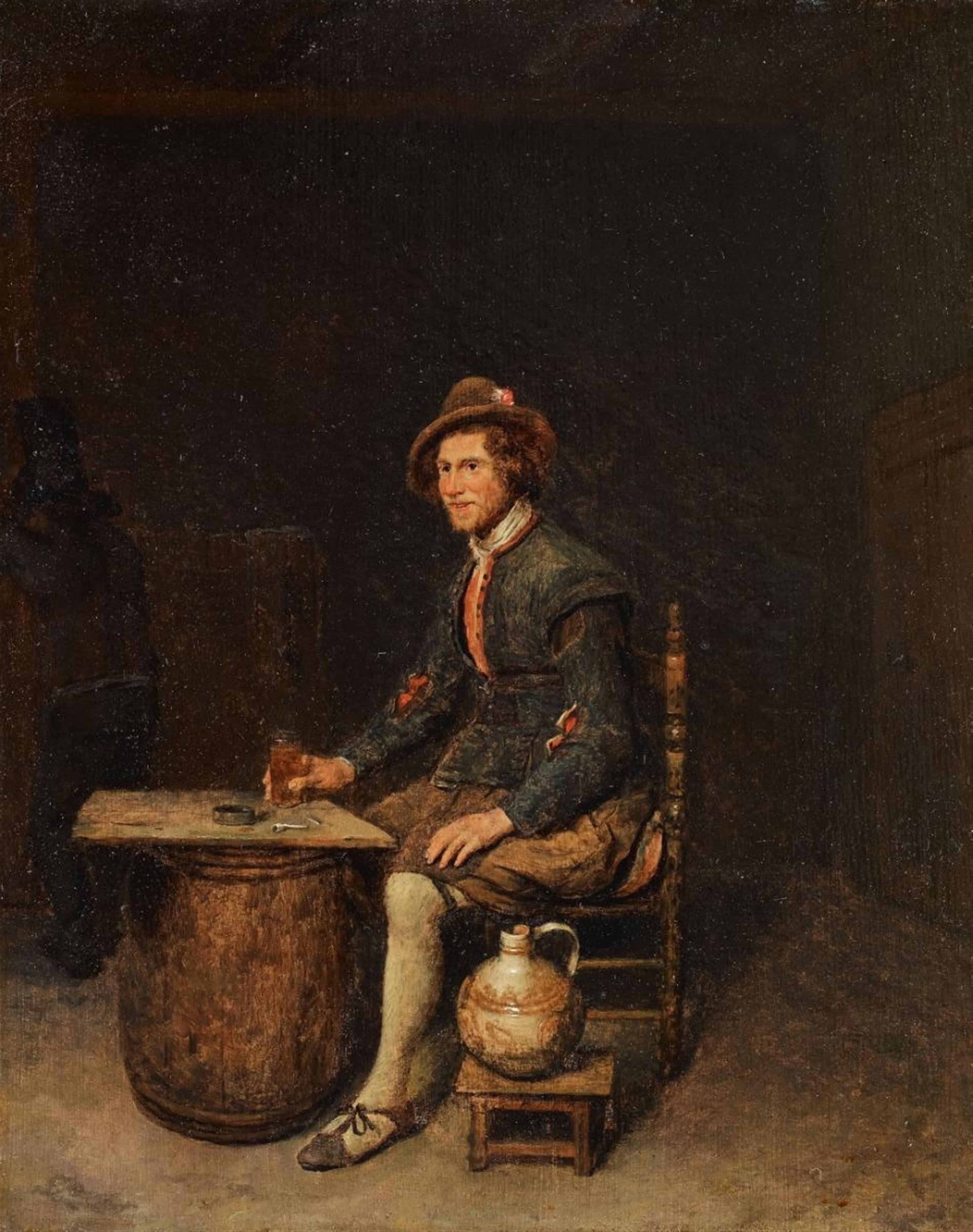 Philips Koninck - A SEATED PEASANT IN A TAVERN