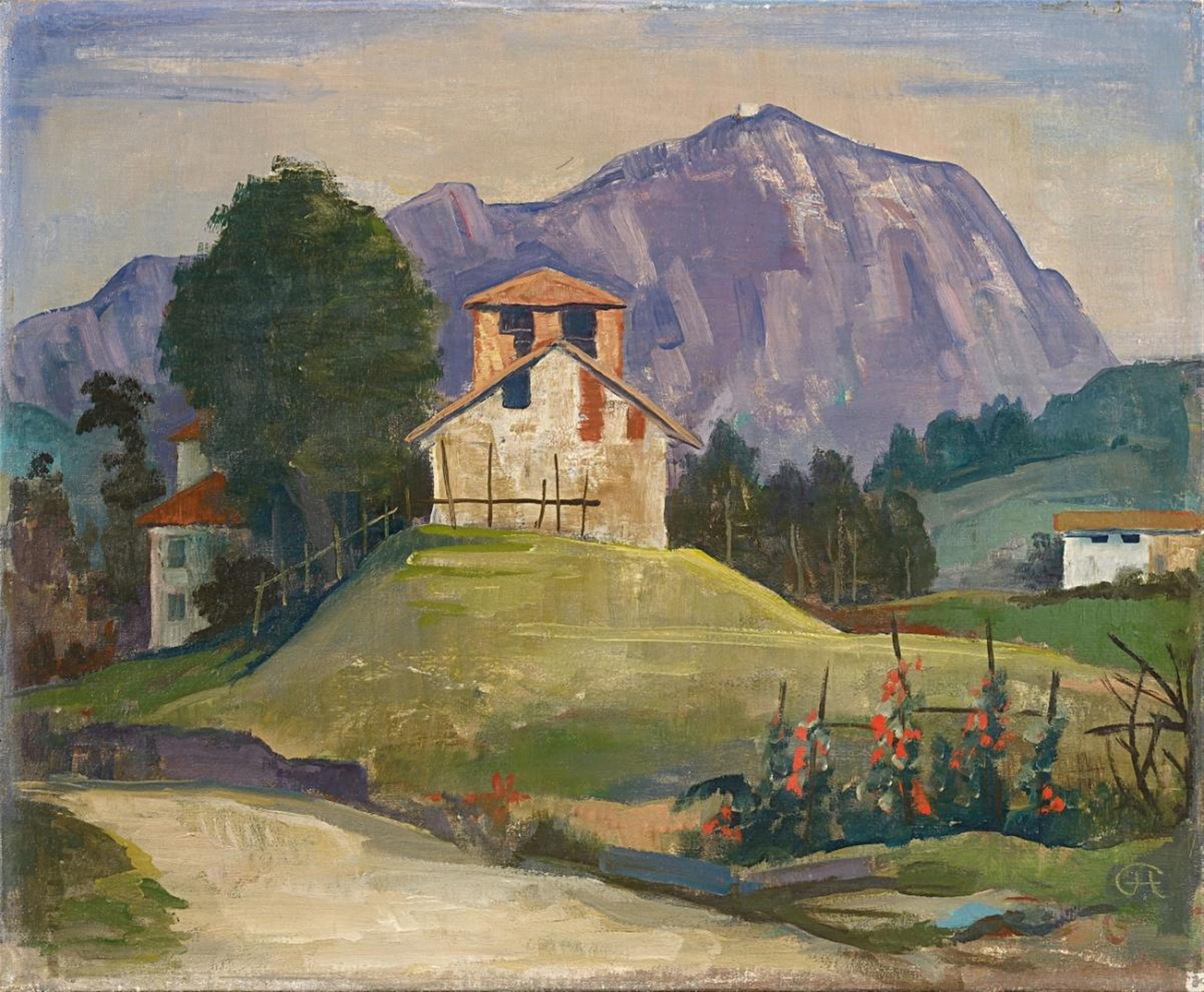 Karl Hofer - Haus auf dem Hügel (mit Monte Generoso) - image-1