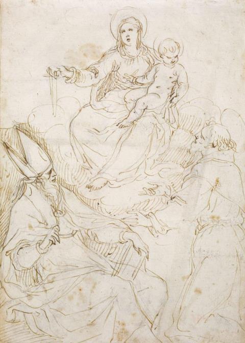 Jacopo Negretti, called Palma Il Giovane - THE VIRGIN WITH TWO SAINTS