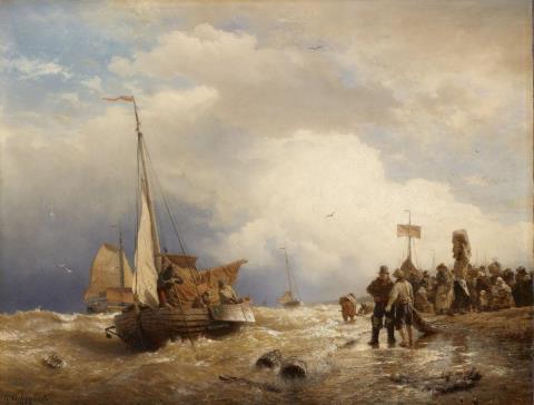 Andreas Achenbach - THE RETURN OF THE FISHER BOATS FROM THE STORMY SEA