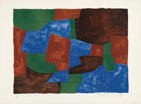 Serge Poliakoff - Composition bleue, verte et rouge