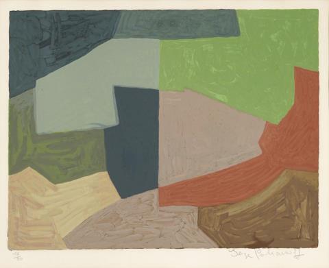 Serge Poliakoff - Composition mauve, grise et verte