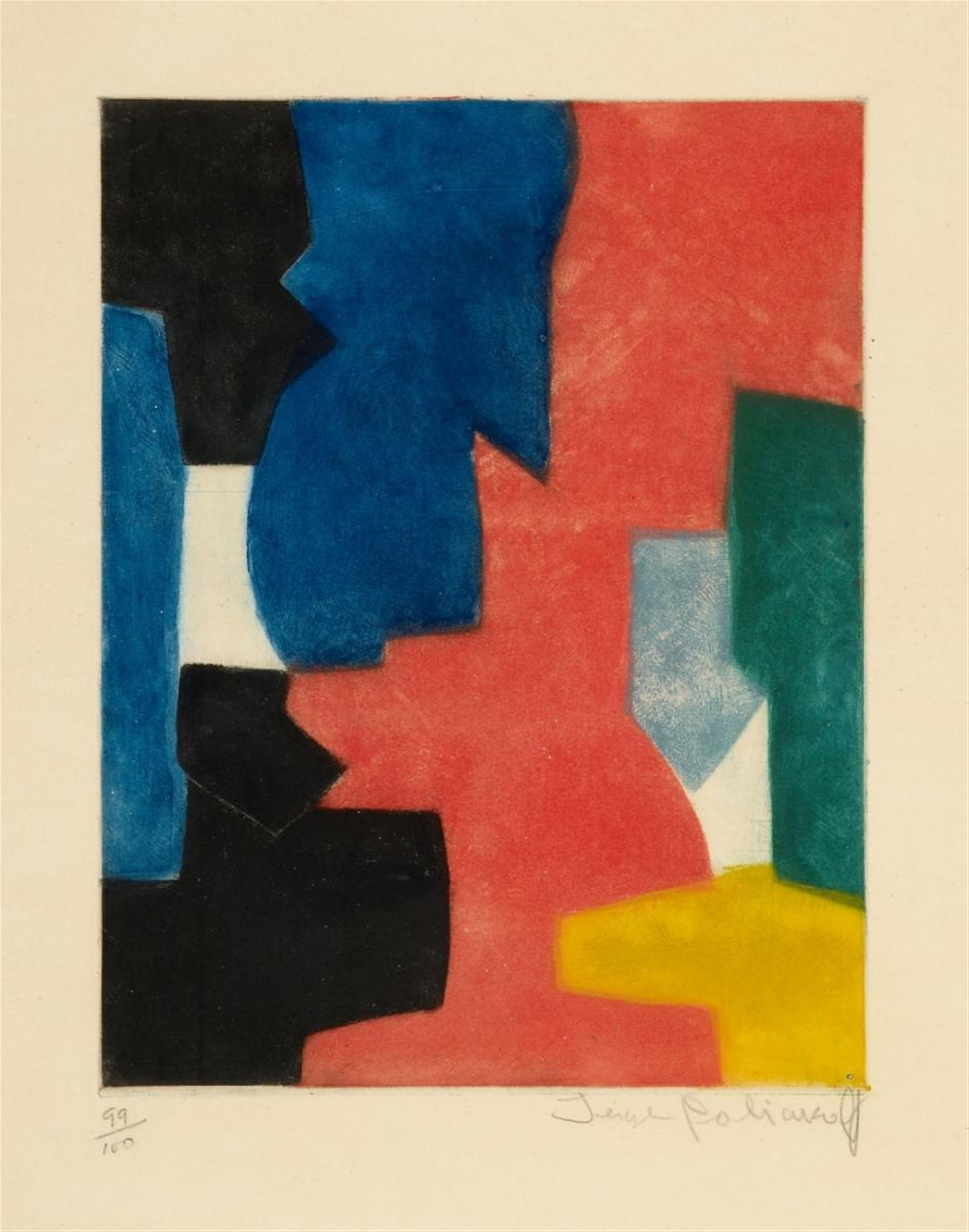 Serge Poliakoff - Composition bleue, rouge, verte et noire - image-1